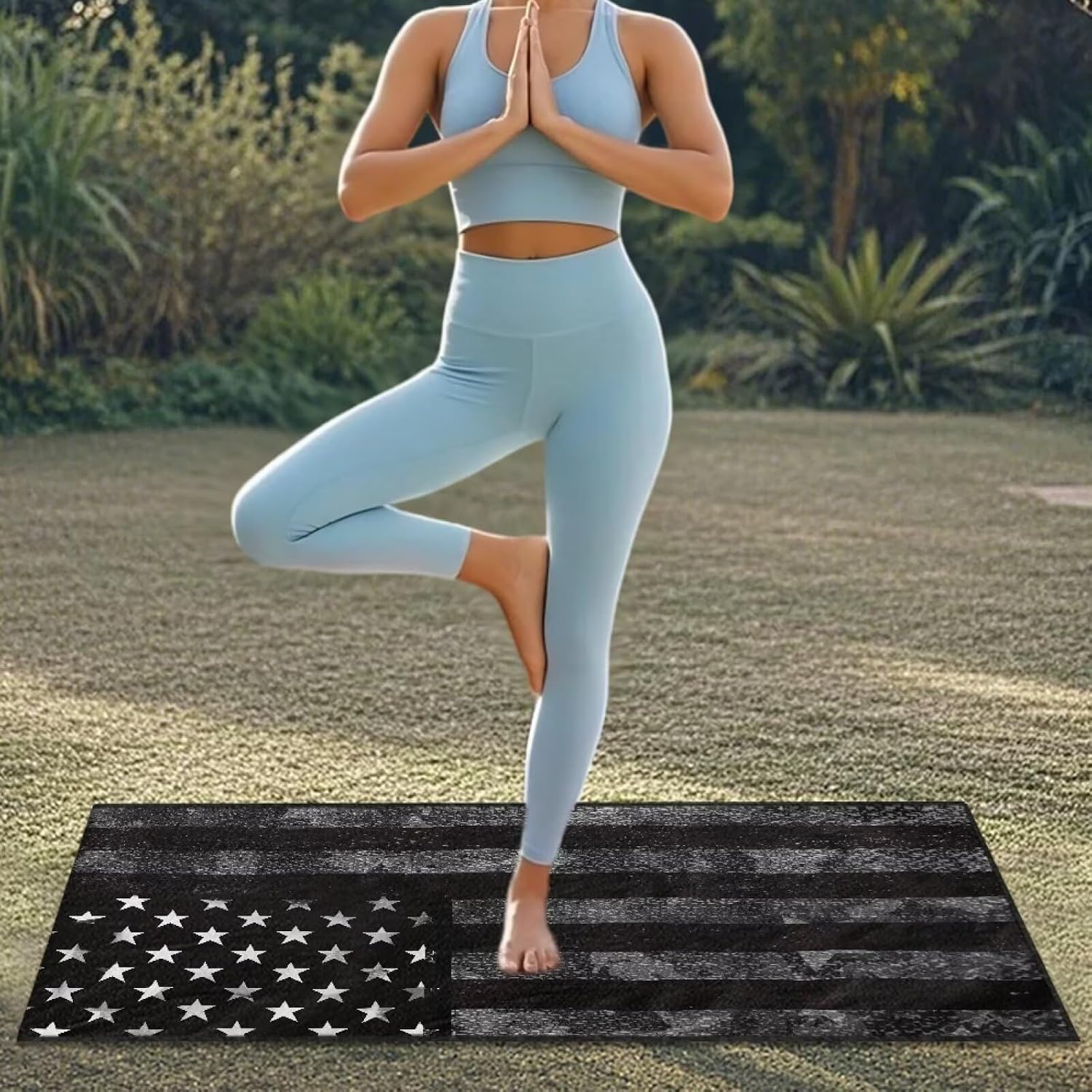 SEANATIVE Car Seat Towel Cover for Front Seats, Sweat-Absorbent Bucket Seat Cover for Gym, Running, Swimming, Beach and Hiking, Universal Fit for Cars, Trucks, SUVs, Black US Flag Print