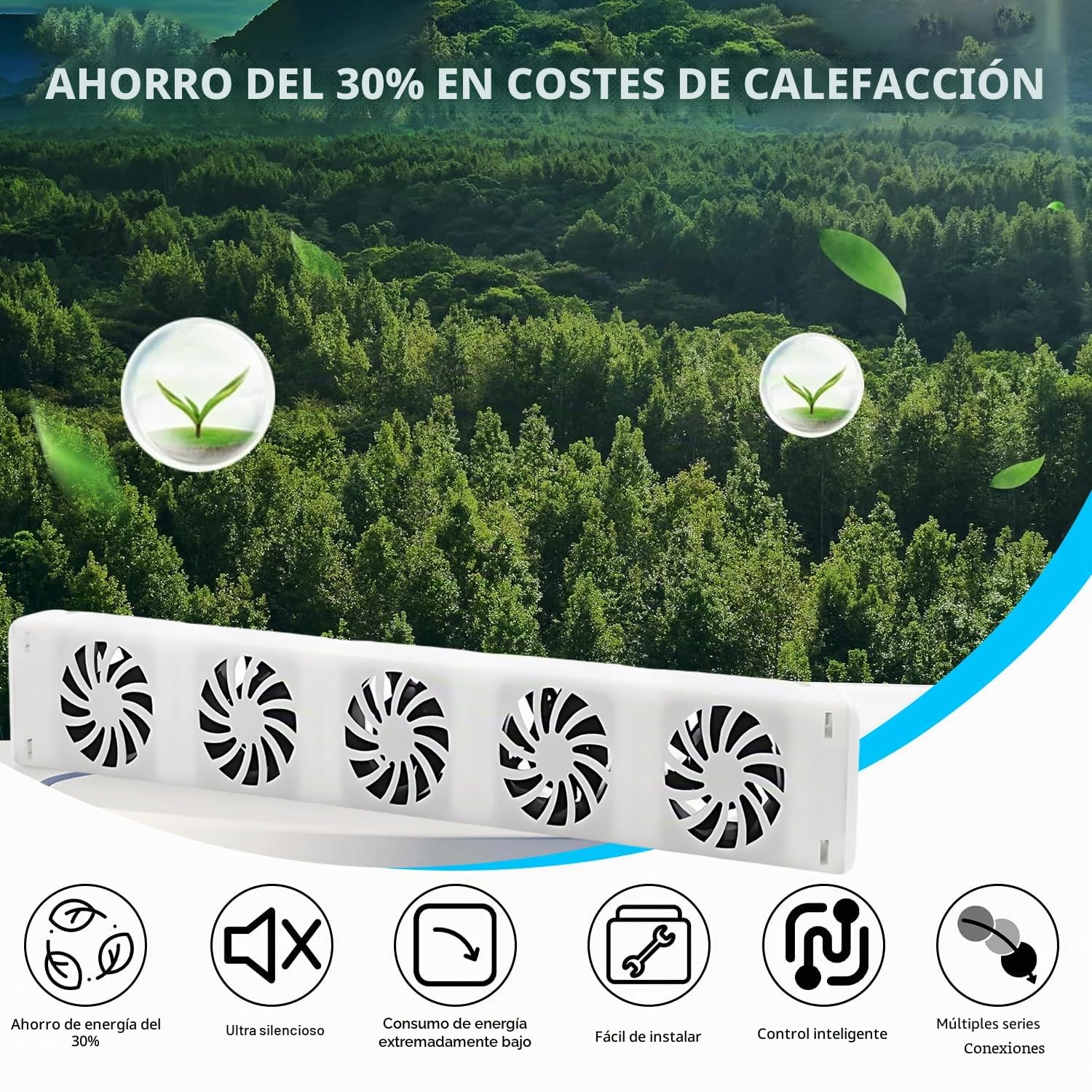 Radiador, ventilador, monoconjunto, radiador, ventilador 5.0, ventilador de calefacción, ventilador de calefacción inteligente para calefacción y sub-calefacción, funcionamiento silencioso, para