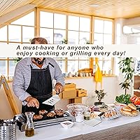 Vista 7 de HaSteeL Juego de espátulas de metal, herramientas de espátula grande de acero inoxidable resistente, espátula de plancha grande para hamburguesas