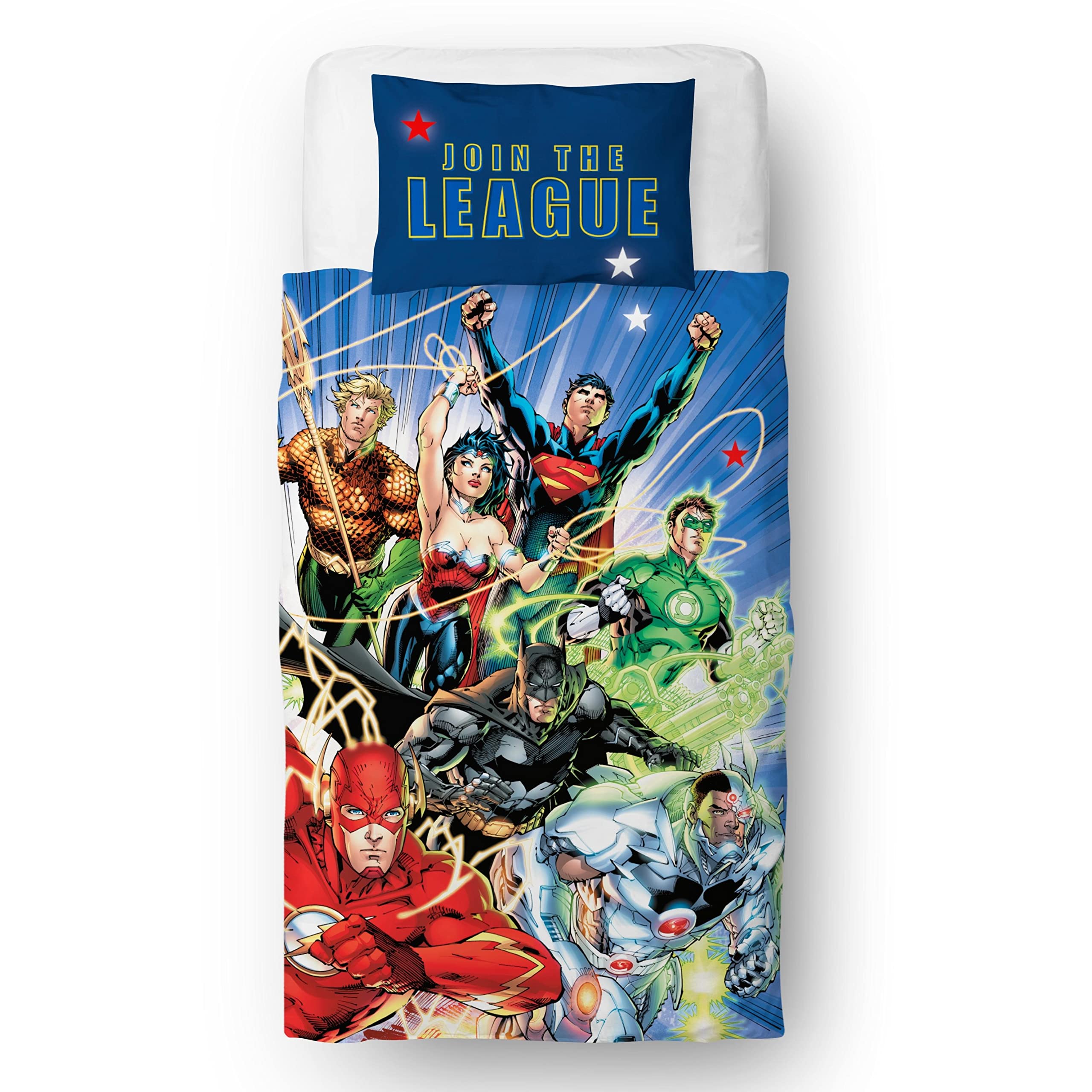 DC Comics Justice League 掛け布団 JUSTICE LEAGUE DC Comics Official Join Design Single Duvet Cover