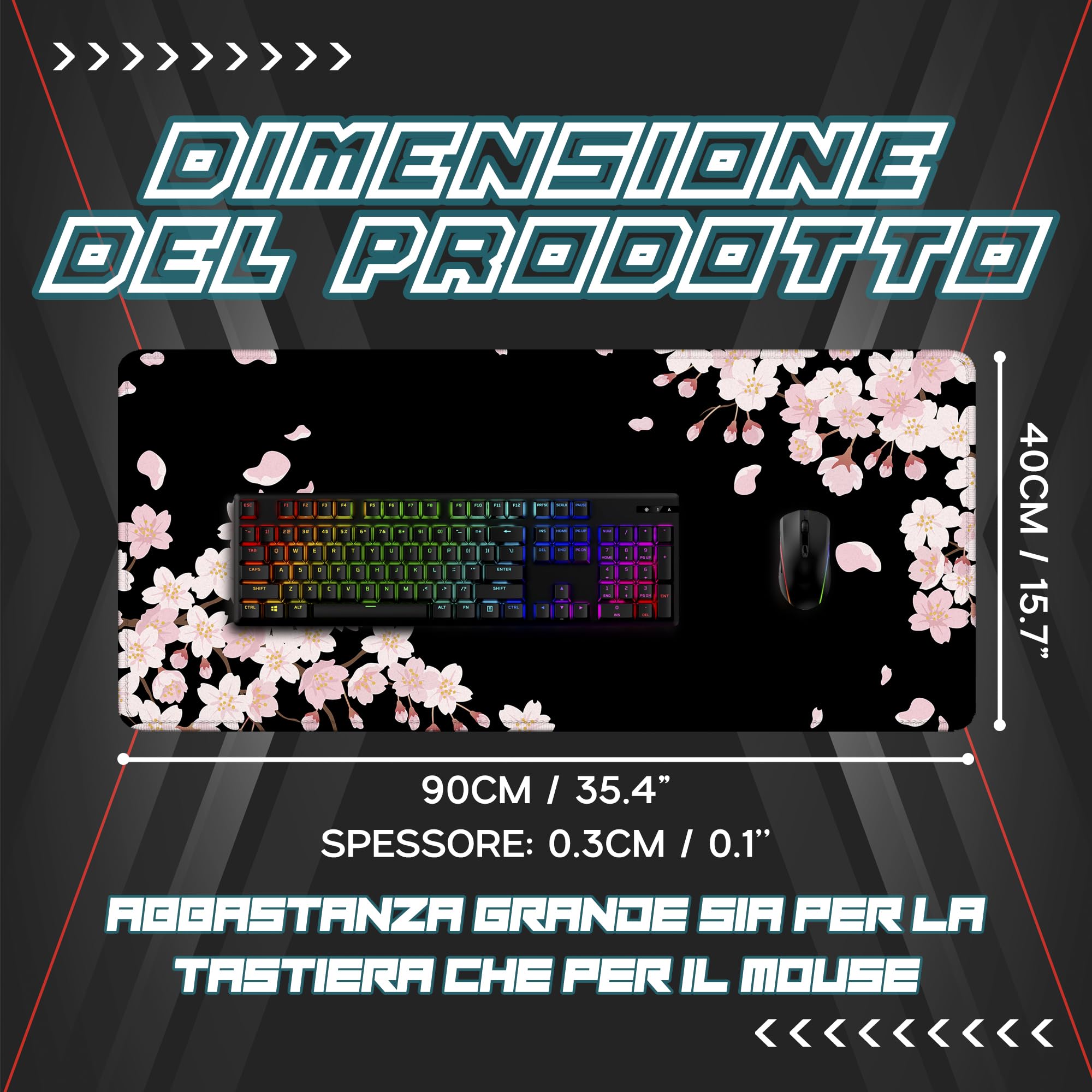 Tappetino da scrivania antiscivolo, grande tappetino per mouse da gioco, tappetino da gaming | Tappetino per mouse da gaming superficie liscia | Grande tappetino da scrivania, grande tappetino per