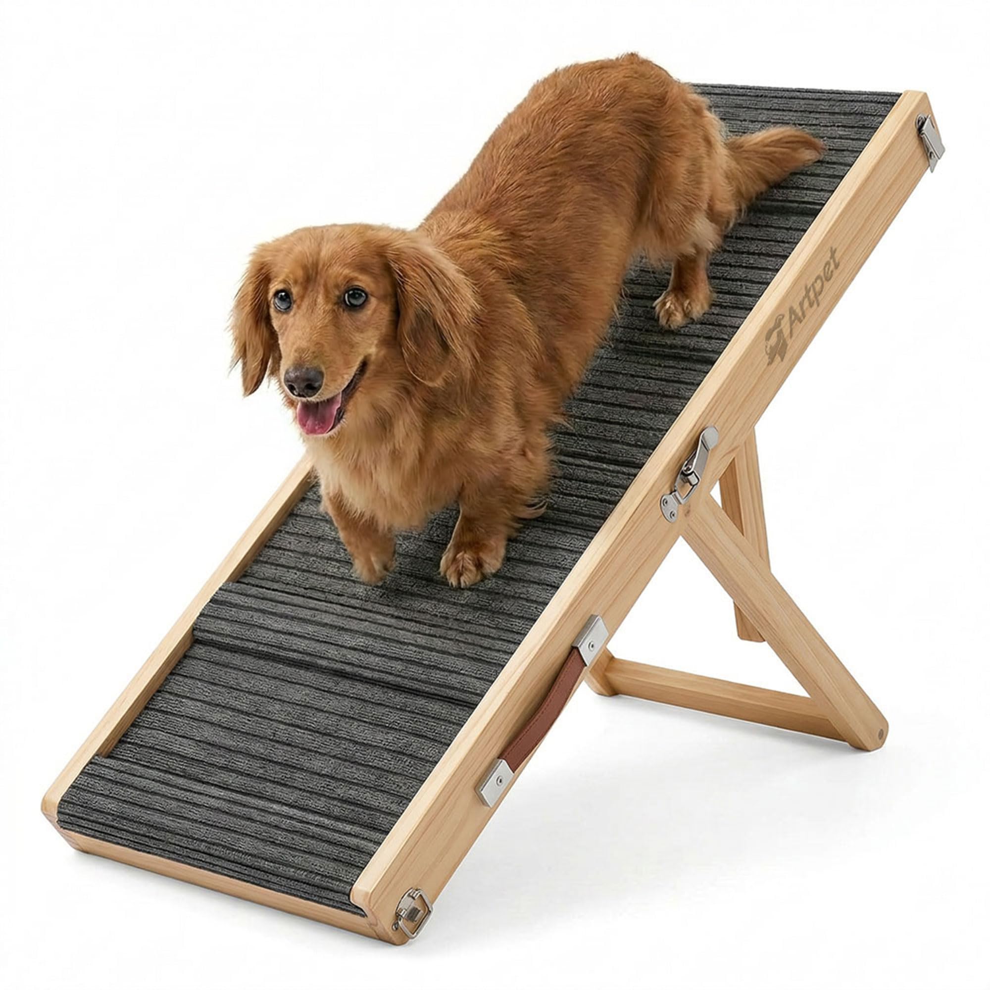 Rampe pour chien pour petits chiens pour canapé et lit, rampe pour le soin des articulations des Teckels, pliable, antidérapante, portable, hauteur réglable, supporte jusqu'à 15,9 kg