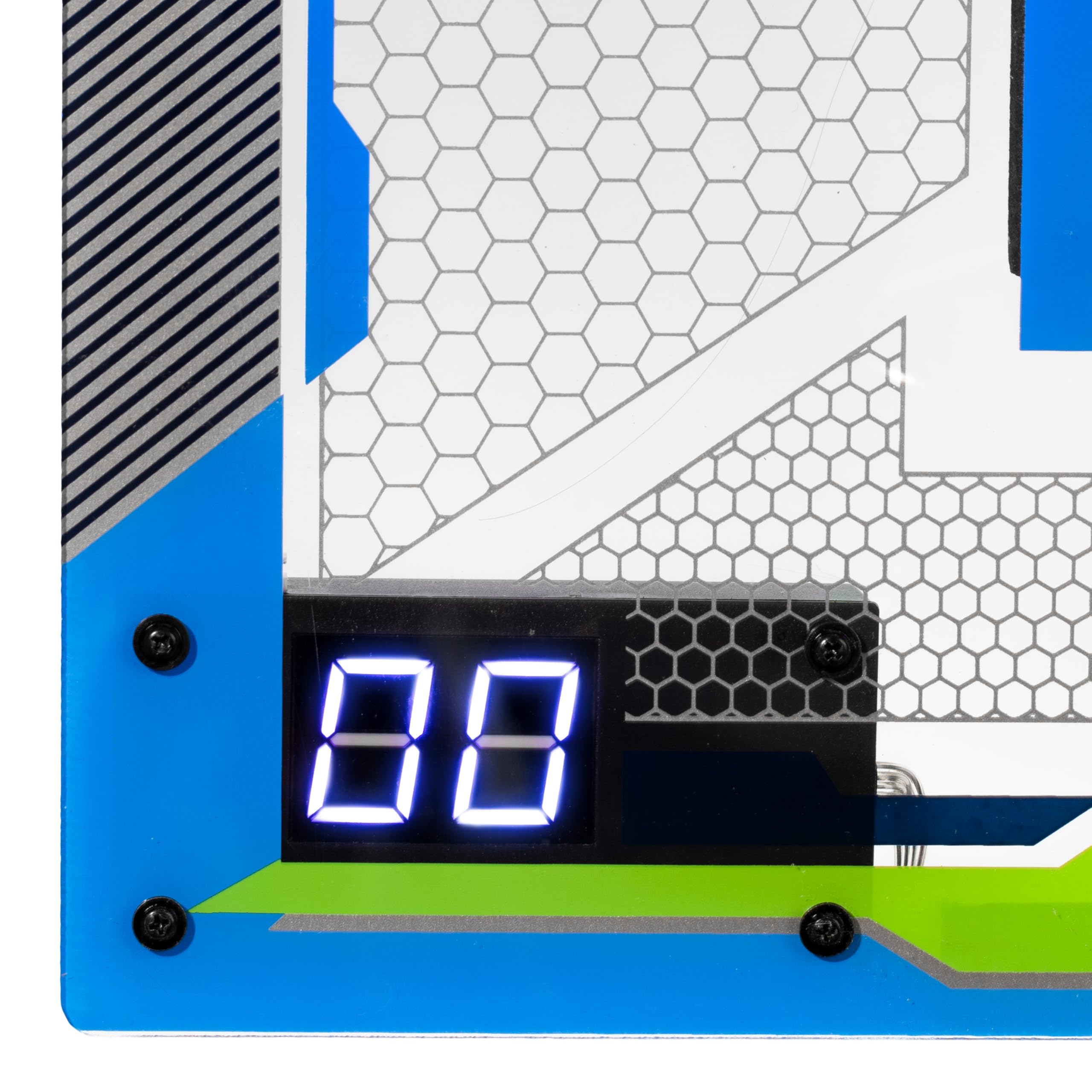 NERF Pro Hoop Set de Baloncesto con minicanasta LED de Puerta y minibalón, para Mates, Canasta de Baloncesto Infantil iluminada, para Dormitorio e Interiores, electrónica
