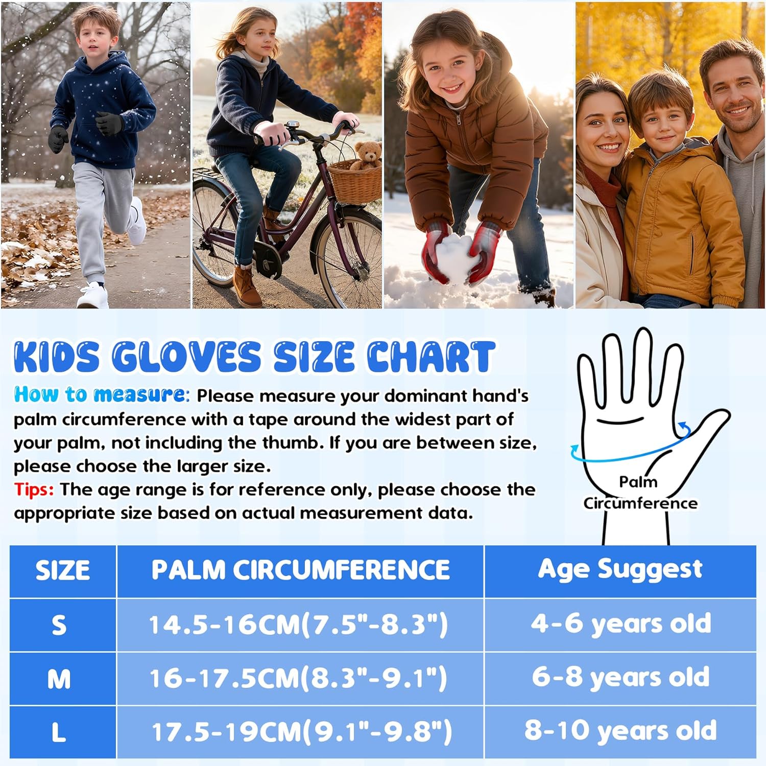 Kids Winter Gloves Touchscreen Anti-Slip Soft Warm Gloves for Boys Girls Aged 4-10 Years Cycling Running Soccer - Image 6