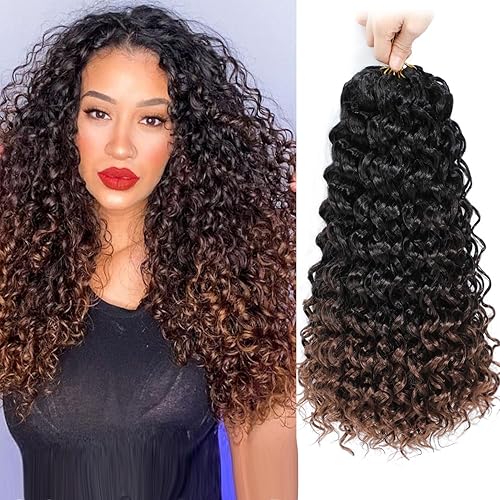Gogo - Cabello rizado de ganchillo de 18 pulgadas, 7 paquetes de cabello rizado de ganchillo para mujeres negras, cabello ondulado profundo, rizos