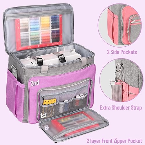 Miniatura 2 de Estuche para máquina de coser con correa para el hombro, bolsa de mano para máquina de coser, funda de transporte con almohadilla acolchada