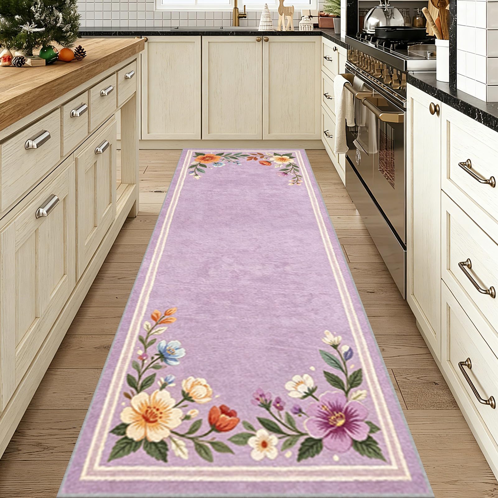 Tapis de passage antidérapant lavable pour couloir et cuisine sans glisser 70x220