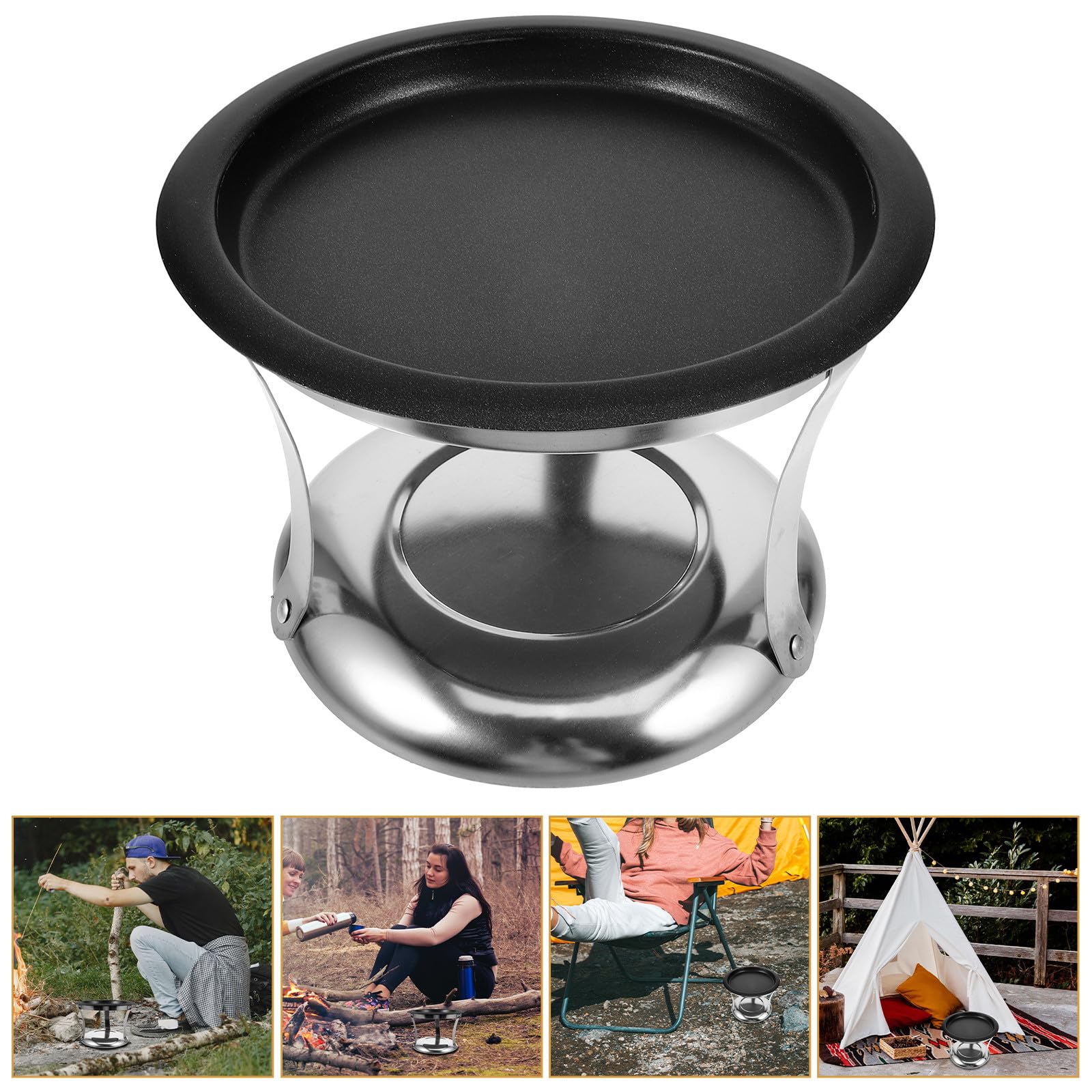 Healeved Edelstahl Buffet Warmhalteplatte mit Rutschfestem Boden und Deckel Buffet Chafing Dish für Grillpartys Camping Serviertablett Zubehör