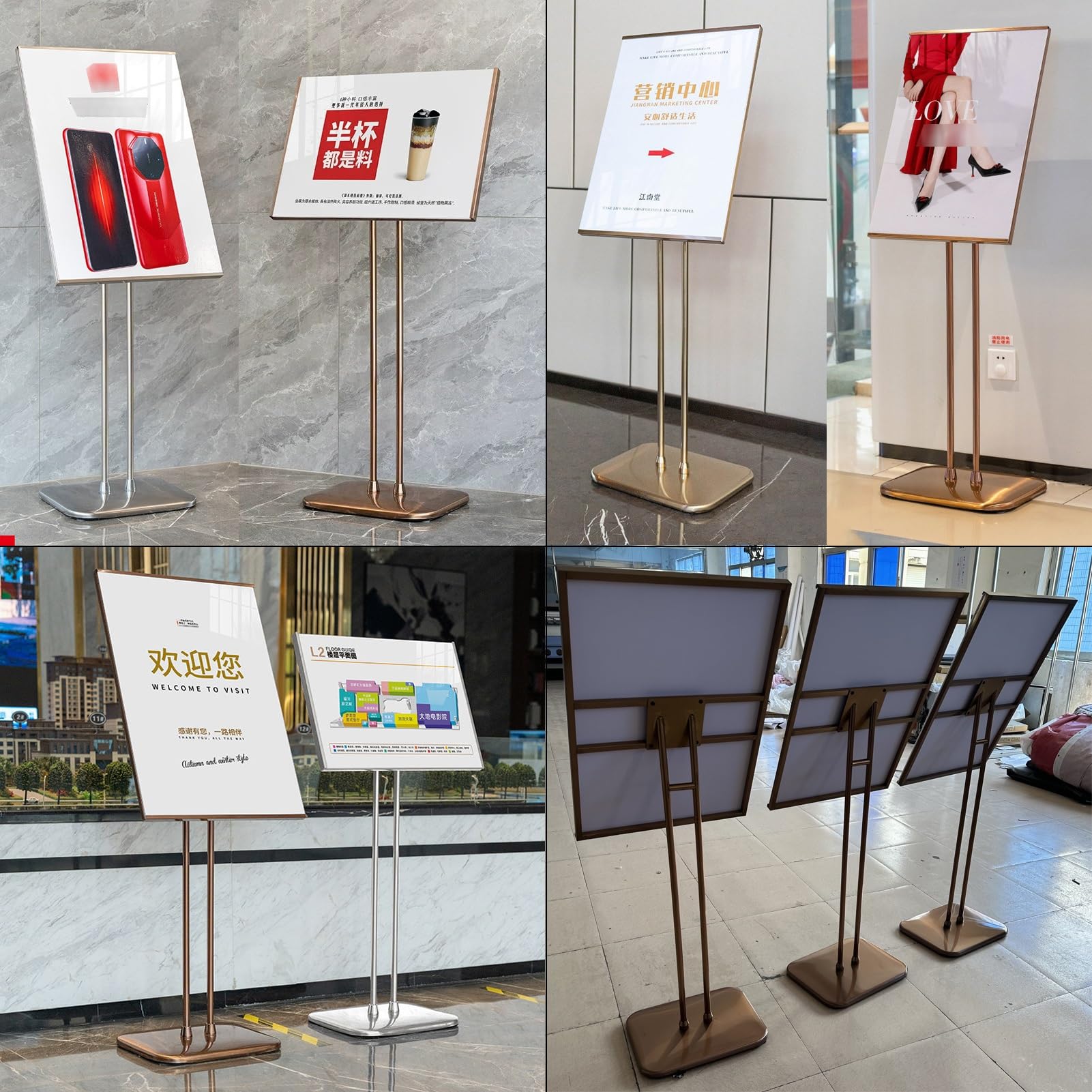 Soporte para carteles, soporte para carteles de pie, soporte para carteles al aire libre, soporte de señalización de suelo, 50 x 70 cm, ideal para eventos, promociones y anuncios