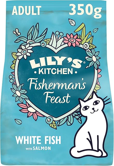 Lily's Kitchen Fisherman's Feast with White Fish & Salmon - Complete Adult Dry Cat Food (350g)