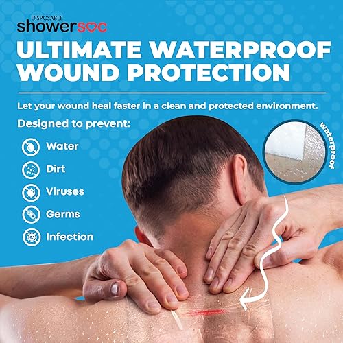 Miniatura 2 de Barrera de película transparente para vendaje de heridas – 10 piezas de 6 x 8 pulgadas grande – vendajes impermeables para cuidado posterior para