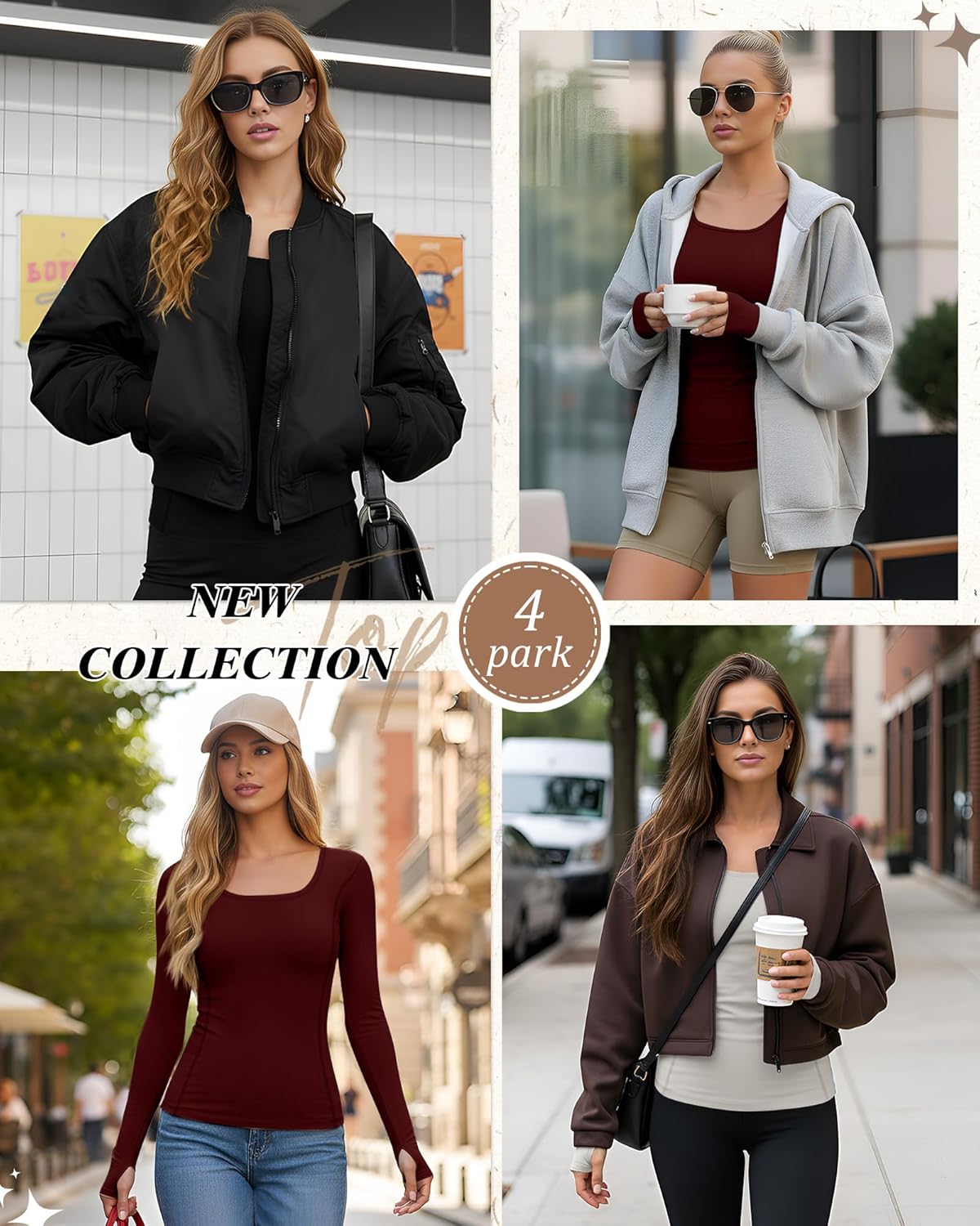 4 Pack Women's Workout Shirts Yoga Long Sleeve Running Tops Quick Dry Gym Athletic Tops Seamless Compression Tees - Image 5