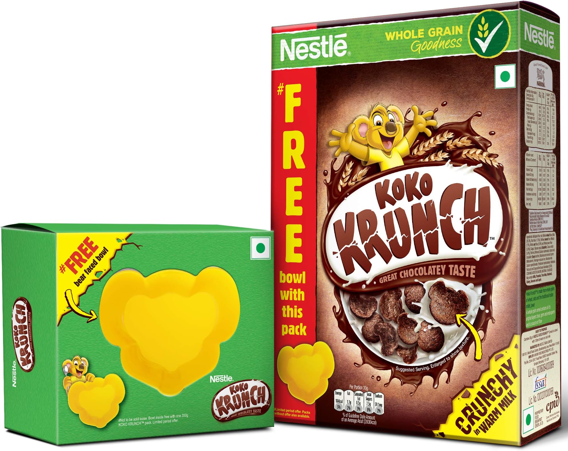 Koko Krunch Breakfast Cereal - Chocolate Flavour, 350 g with Free Signature Bowl