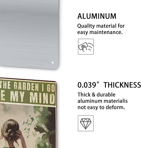 Miniatura 3 de Letrero de metal con texto en inglés And Into the Garden I Go To Lose My Mind And Find My Soul, póster de metal vintage de 8 x 12 pulgadas, letrero