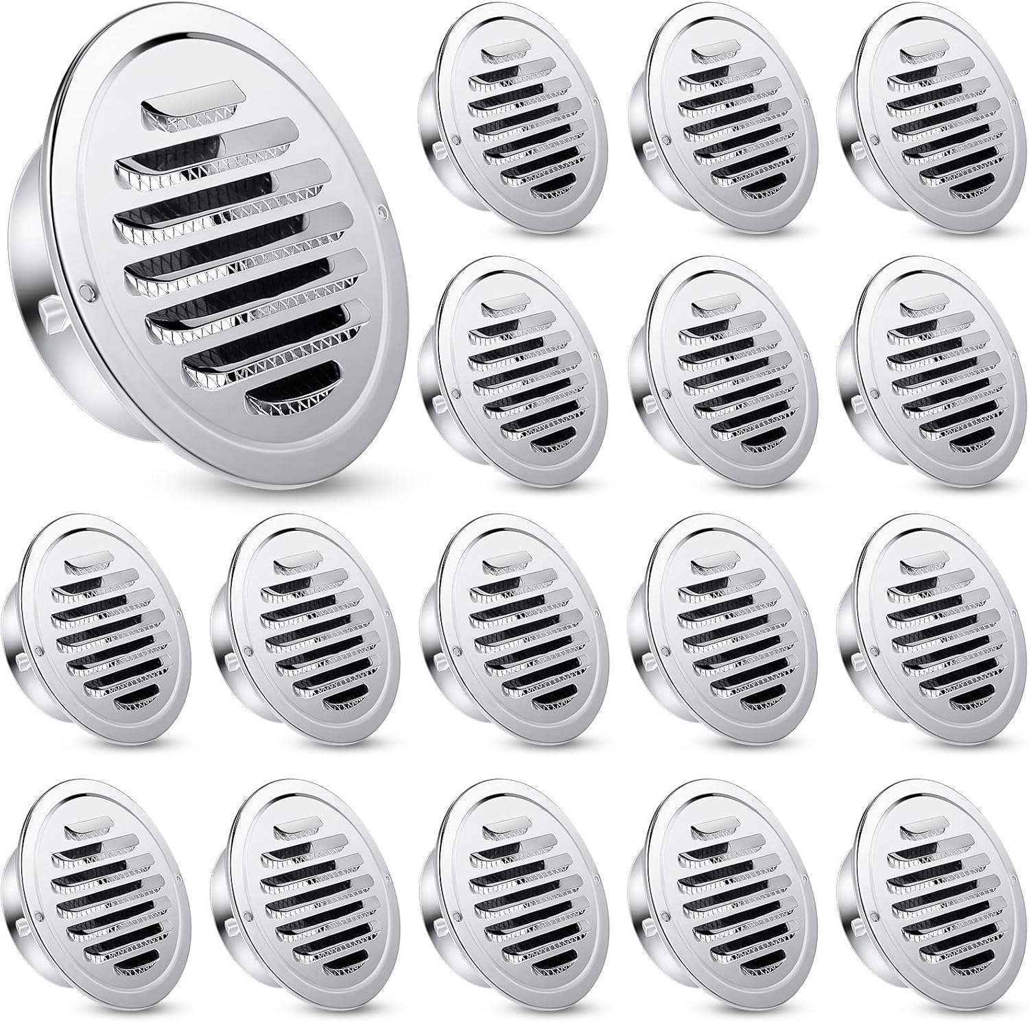 Zonon 18 Pack 4 Inch Stainless Steel Air Outlet Vents Cover Bulk Round