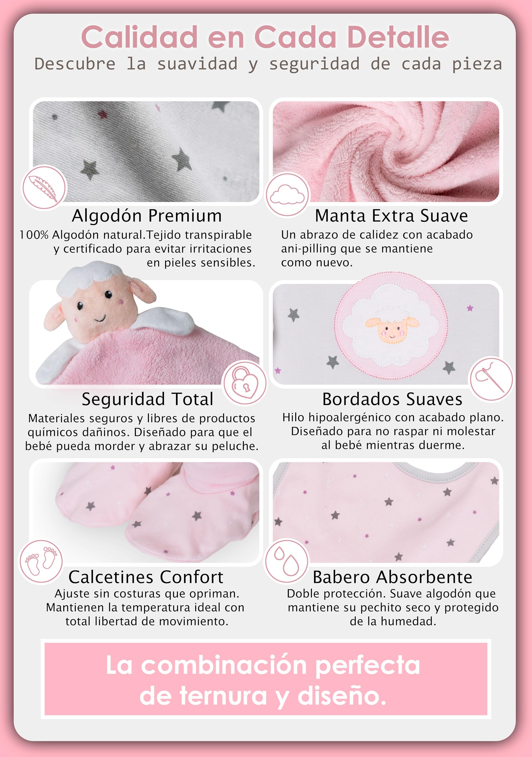 Regalo Bebé Recién Nacida Niña, Canastilla Lista para Regalar | Un regalo completo y elegante, listo para entregar: no necesitas montar ni envolver nada para sorprender a los padres.