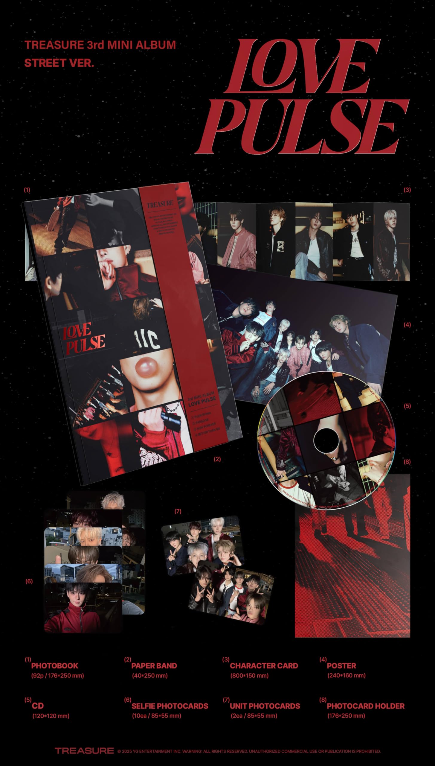 LOVE PULSE TREASURE Album [Metal+Street+Rockchic Full Album Set]+Pre Order Benefits+BolsVos Idol-Inspired Freebies (3rd Mini Album)