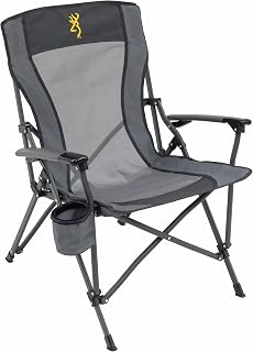 Folding Camping Chairs for Adults - Durable Mesh Fabric Over Sturdy Powder Coated Steel Frame, Armrests Cup Holder, and Shoulder Carry Bag