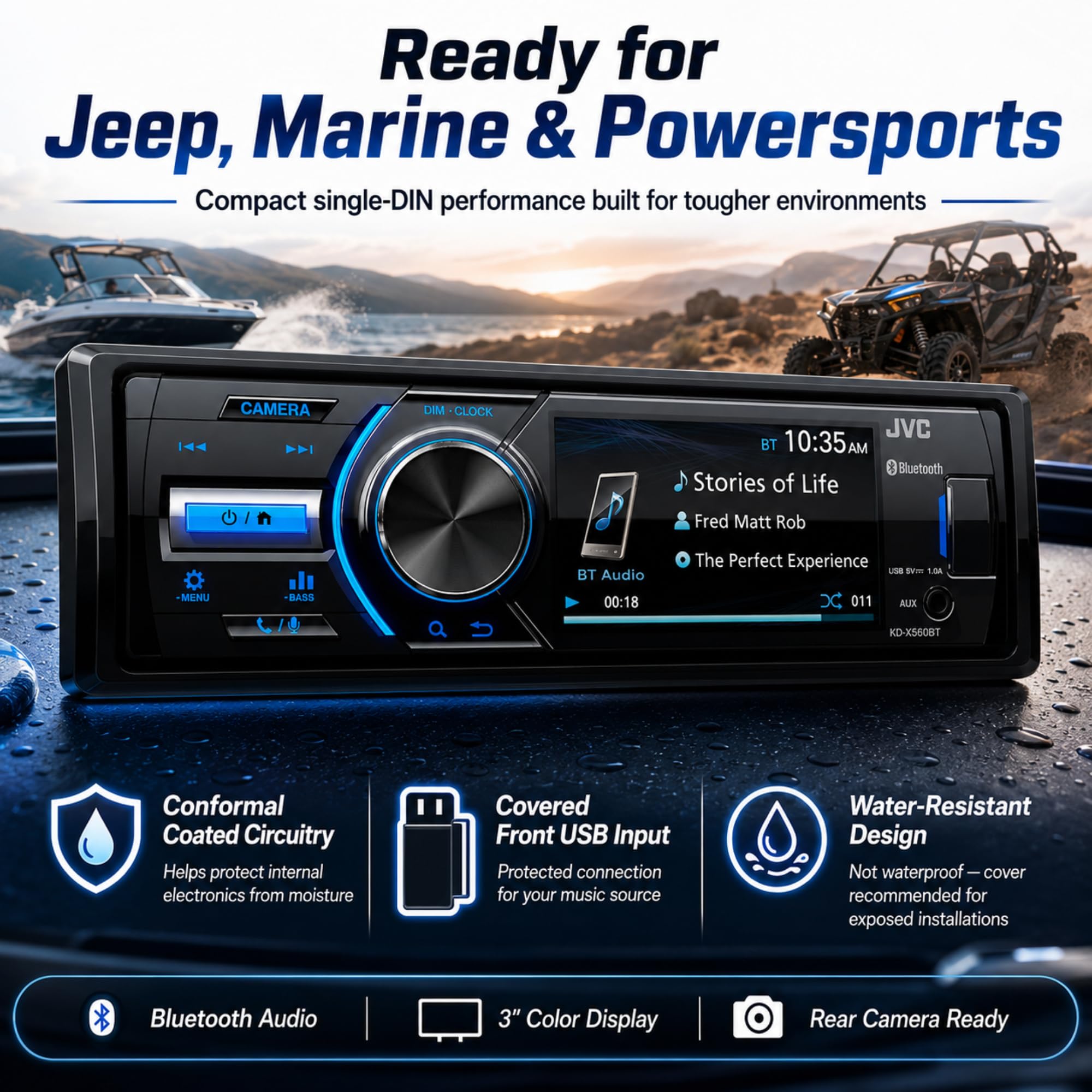 JVC KD-X560BT Dijital Medya Deniz Bluetooth Alıcı Iphone/Android