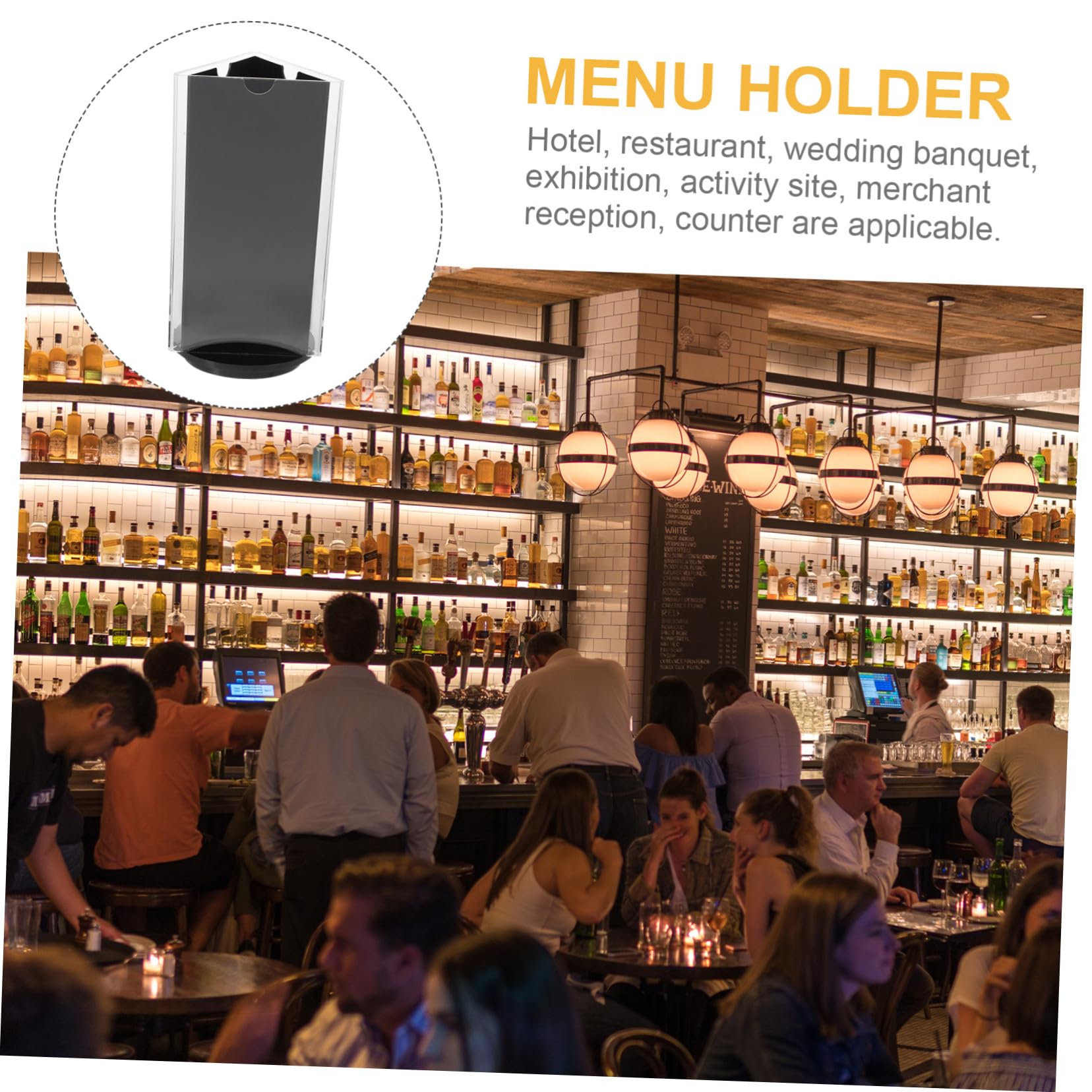 SEWACC 3 Stück Acryl Tischaufsteller Drehbar Menühalter Dreiseitig Rotierender Display Ständer für Restaurant Werbung Preisschild Tischkarte Transparent