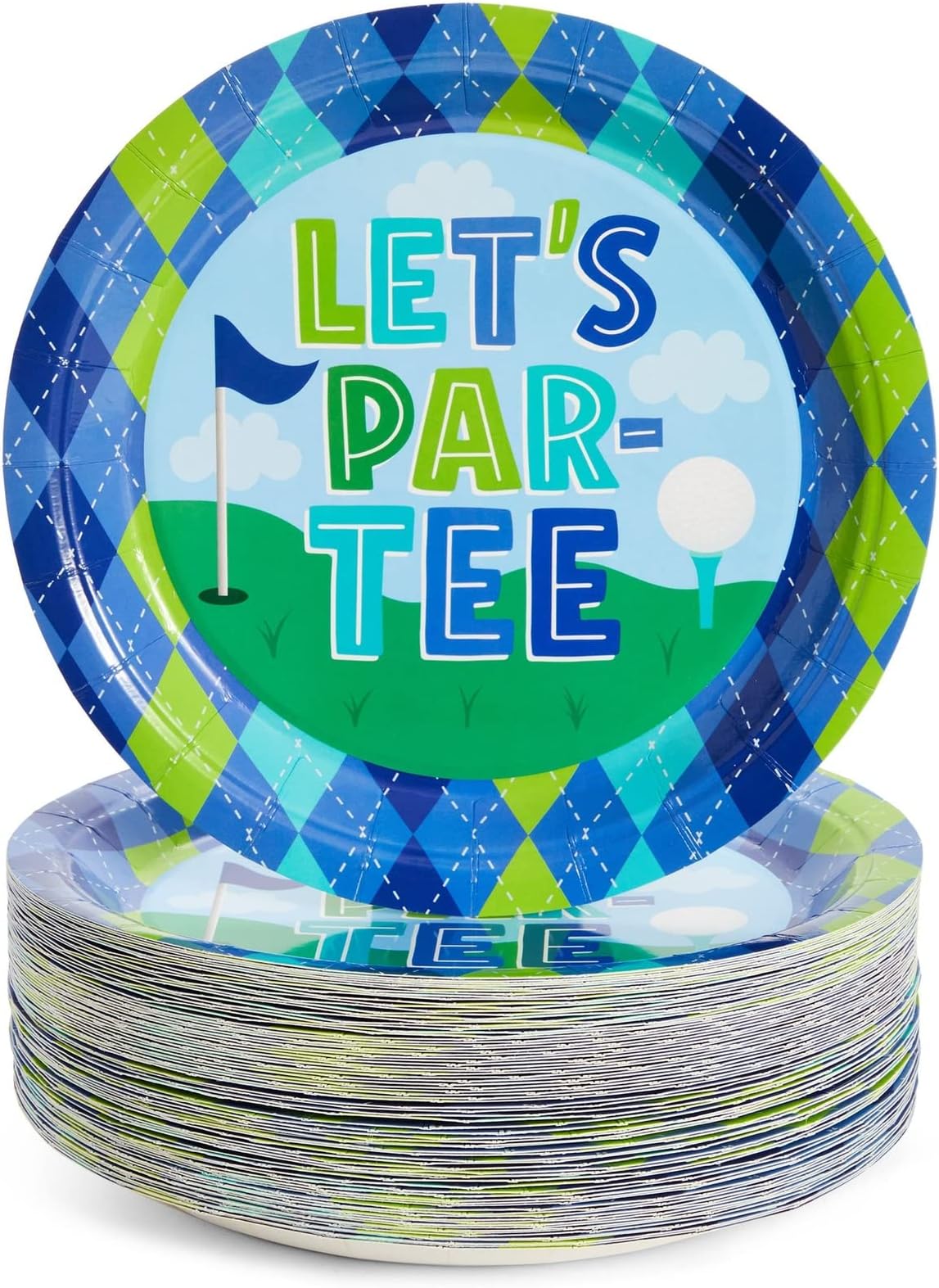 Disposable Plates - 80-Count Paper Plates, Golf Party Supplies for Appetizer, Lunch, Dinner, and Dessert, Kids Birthdays, 9 inches in Diameter