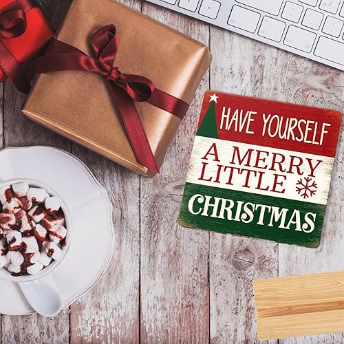 Miniatura 7 de Decoraciones de Navidad para interiores para el hogar, oficina, sala de estar, pasillo, chimenea, estante de acrílico con soporte de madera,