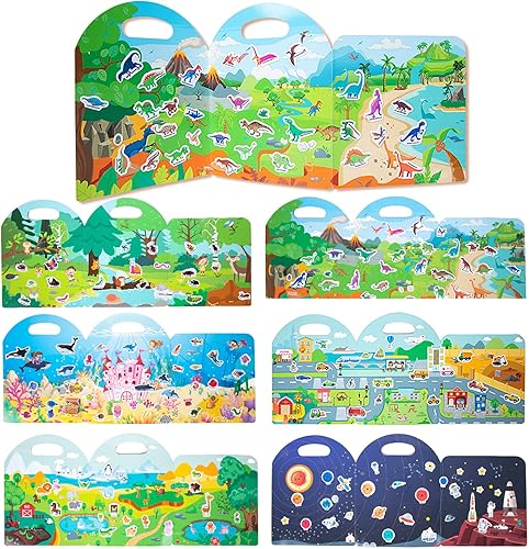 Miniatura 4 de Portable Jelly Sticker Quiet Book for Kids, Reusable Sticker Book for Toddlers, Montessori Busy Book, Preschool Learning Activities Travel Toys