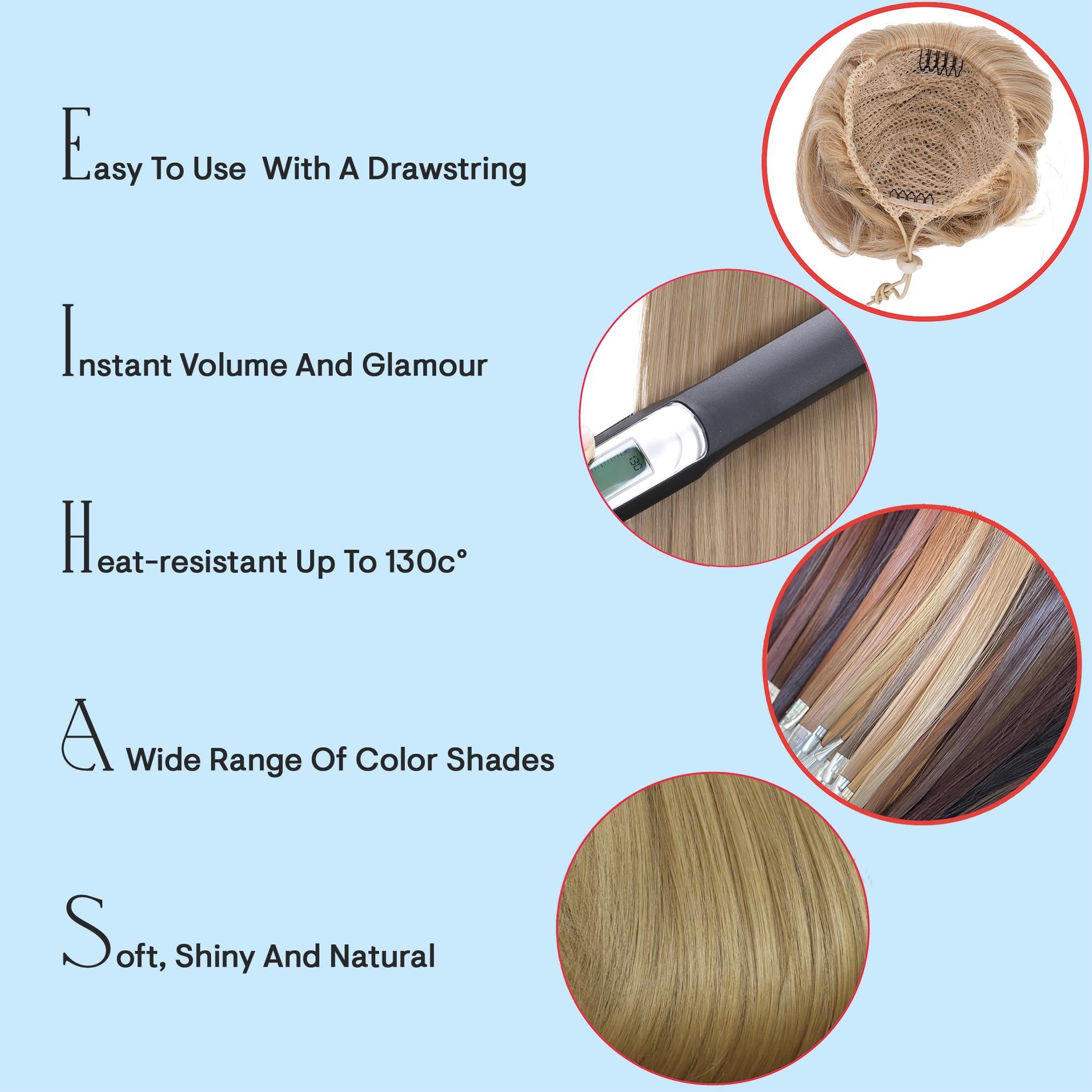 Accessoire Chignon Volume Hepburn – Extension De Cheveux Synthétique – Plusieurs Couleurs