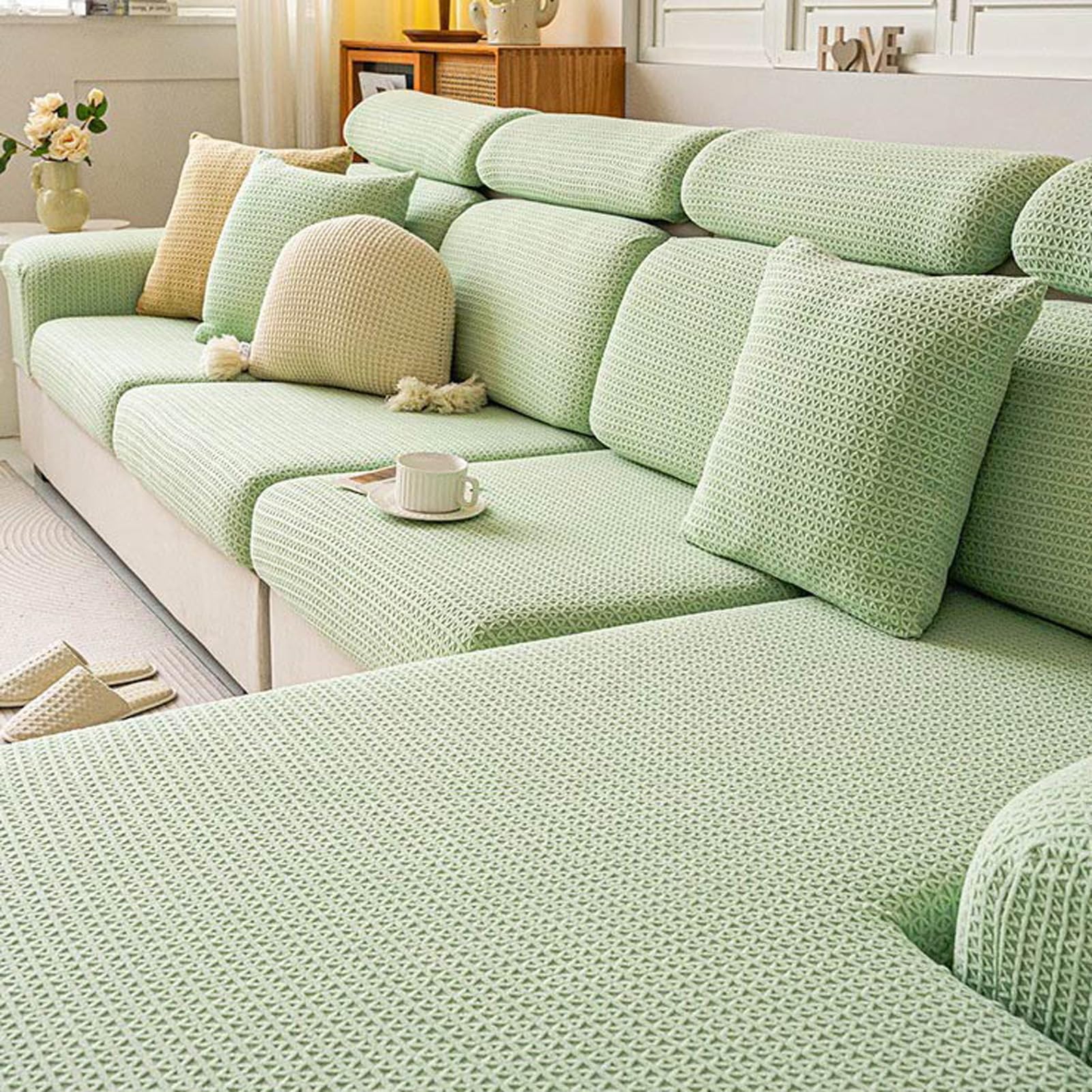 Housses de coussin de siège de canapé extensible velours couvre canape 1 2 3 4 places L
