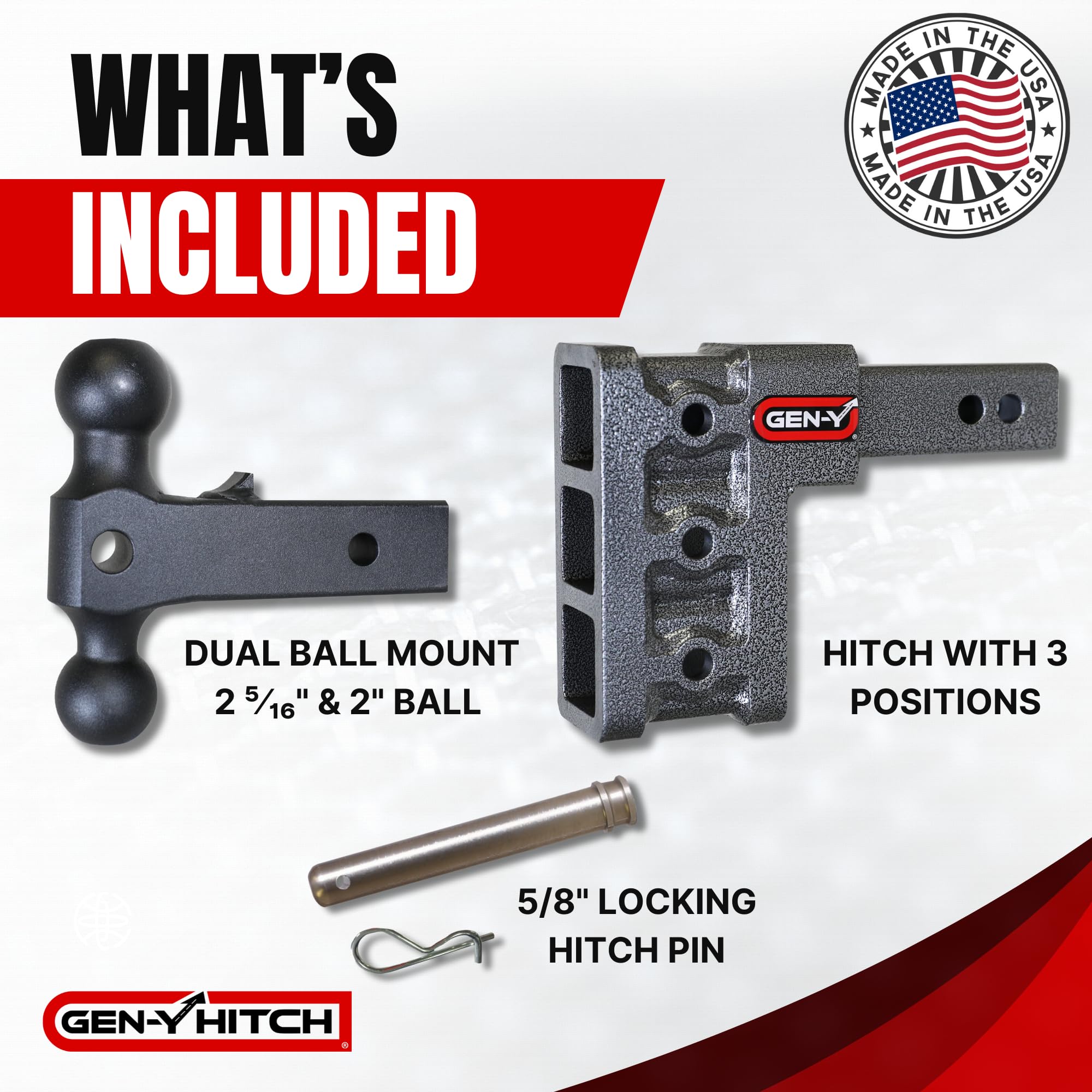 GEN-Y Hitch 6-Inch Drop Hitch with Dual-Ball Mount for 2.5