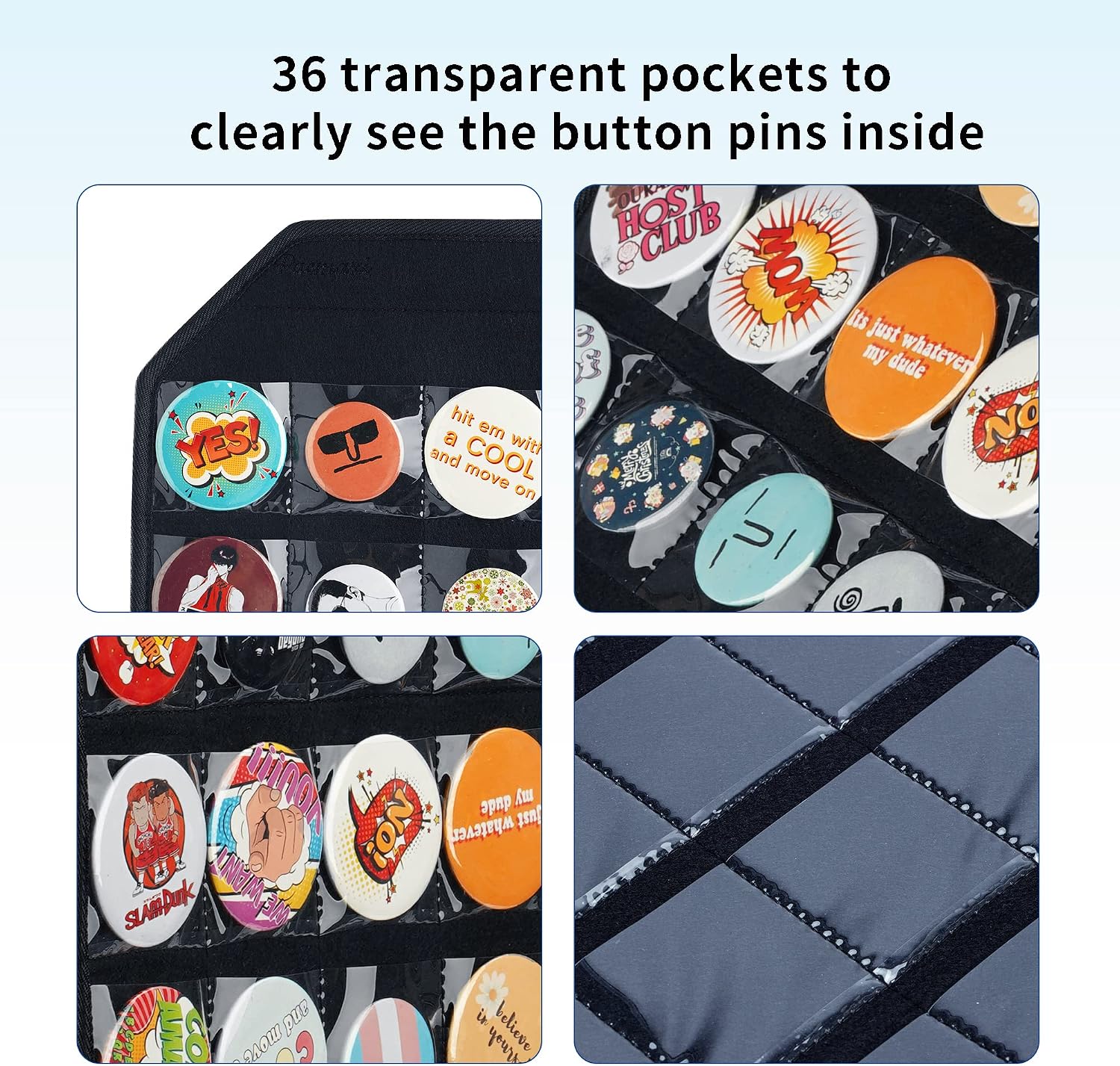 PACMAXI Wall Hanging Badge Button Pins Organizer Display Storage Stand