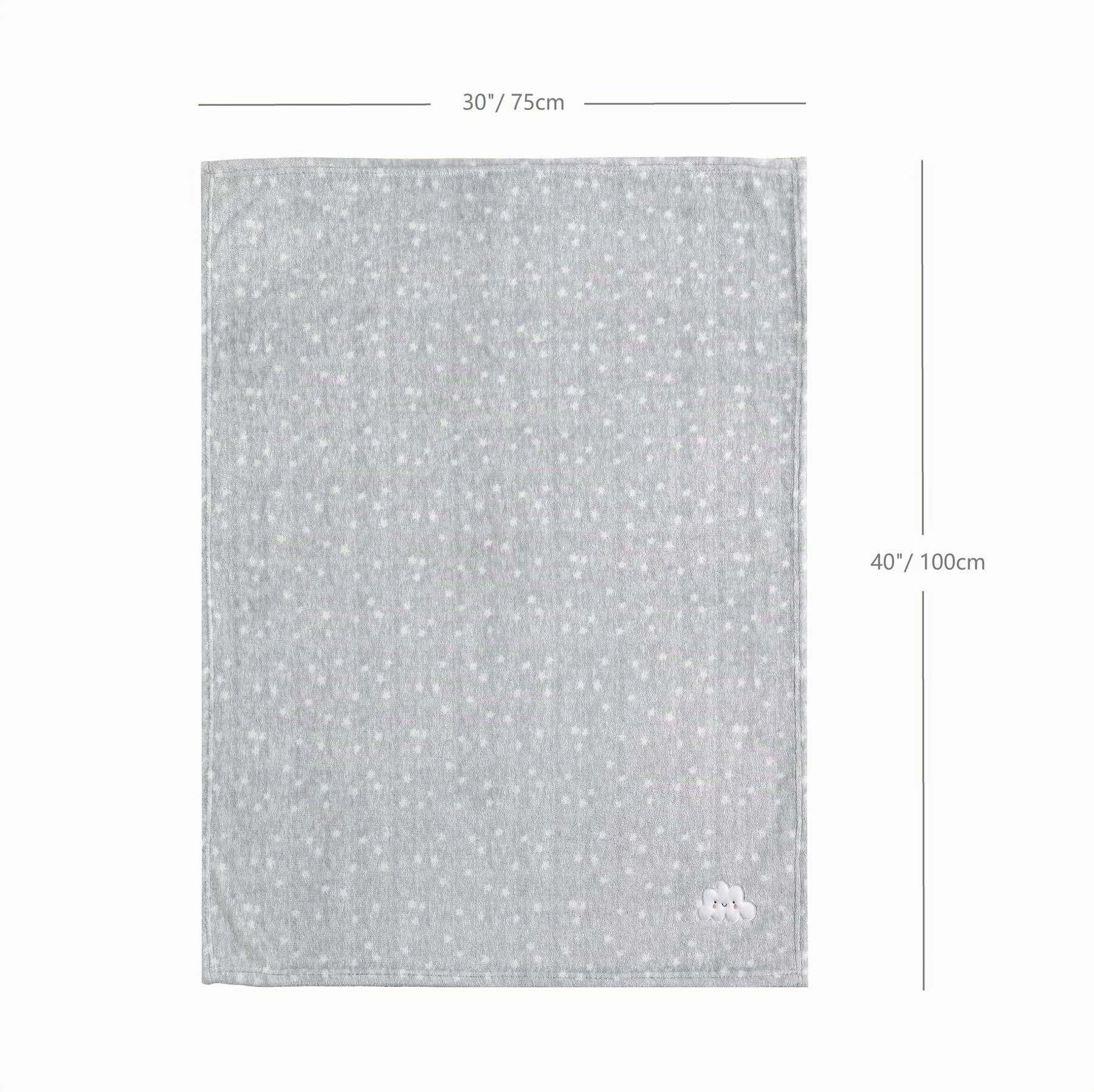 CREVENT 2 pezzi di coperte 75cmX100cm, morbide e calde, per neonati e bambini piccoli, per lettino, culla, passeggino - Nuvola grigia + Notte in pelliccia di visone