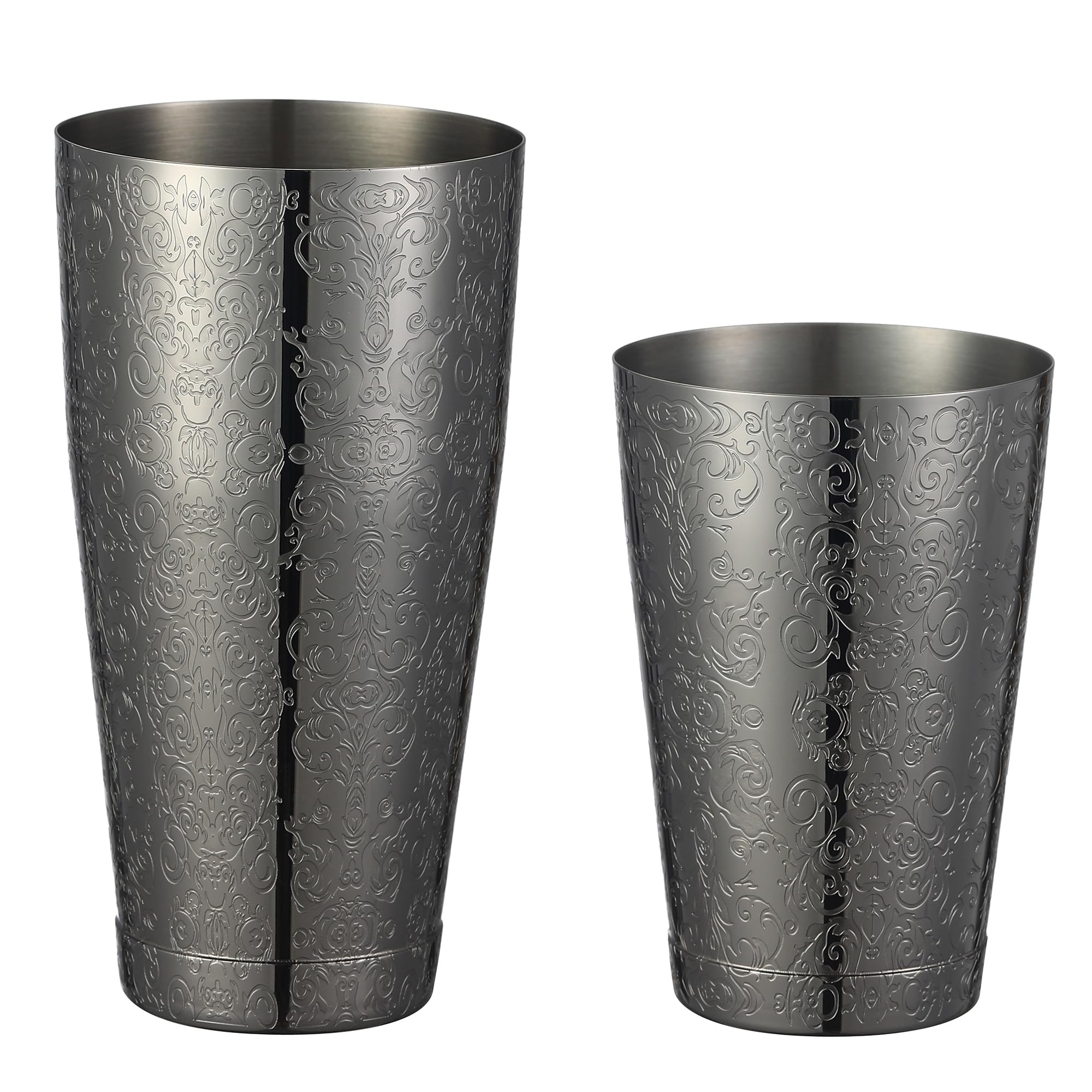 Boston Shaker aus Edelstahl mit geätztem Muster, beschwertes Set Spirit Gunmetal Black