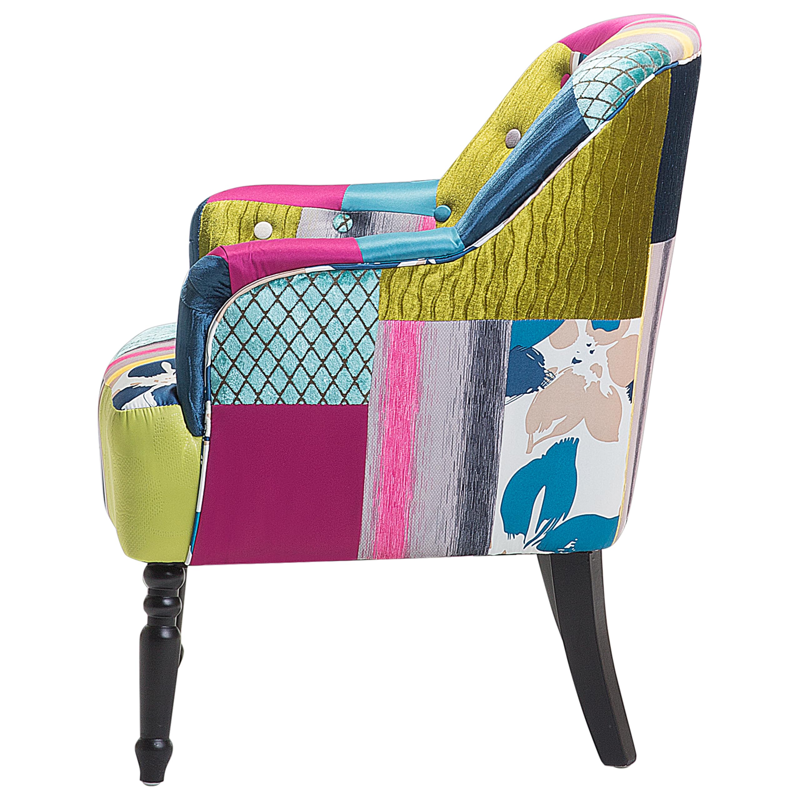 Beliani Trendy Sessel Polsterbezug dekorative Rückenlehne/Füße Patchwork bunt Mandal