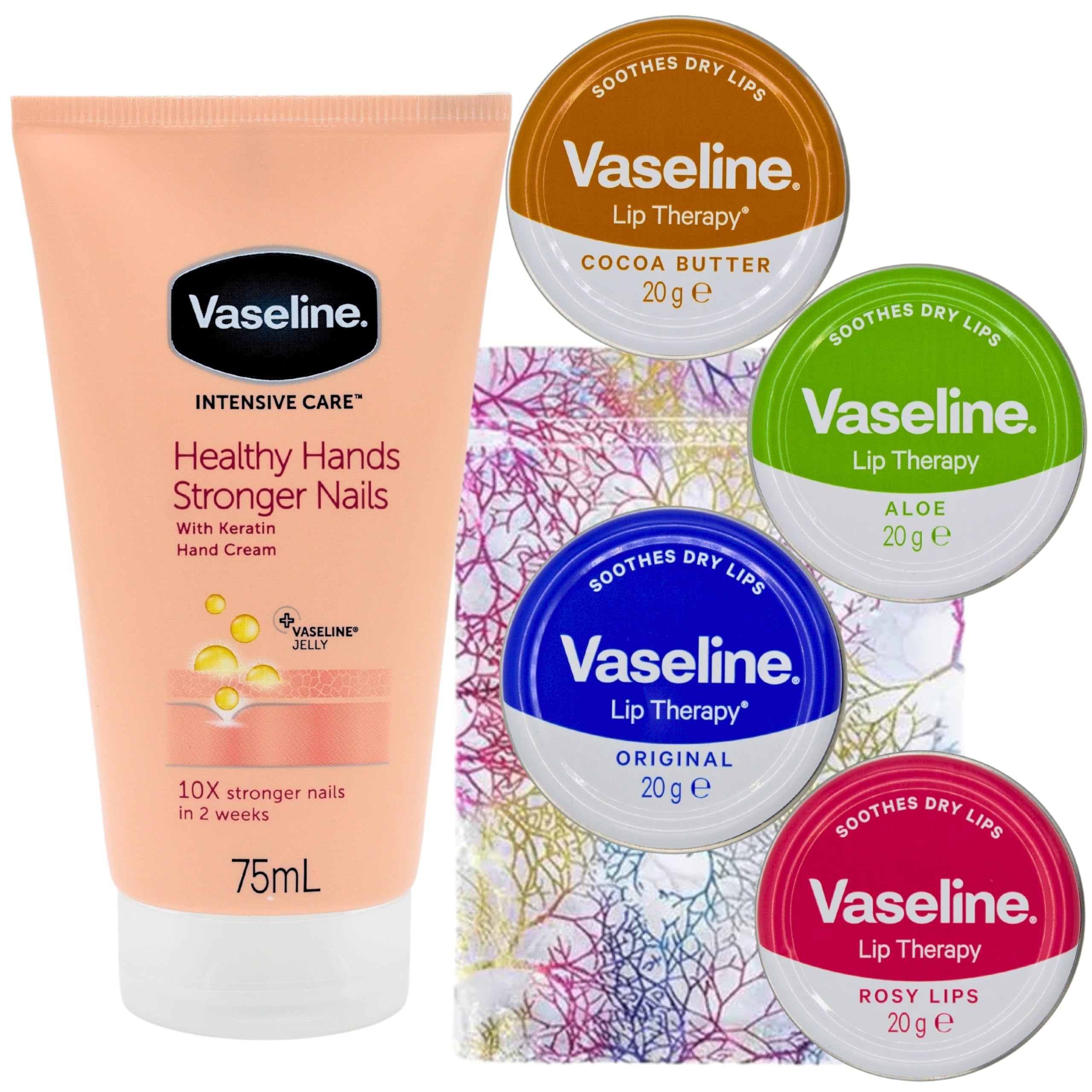 Lip Balm Bundle with Lip Therapy 4 x 20g (Original, Rosy Lips, Cocoa Butter