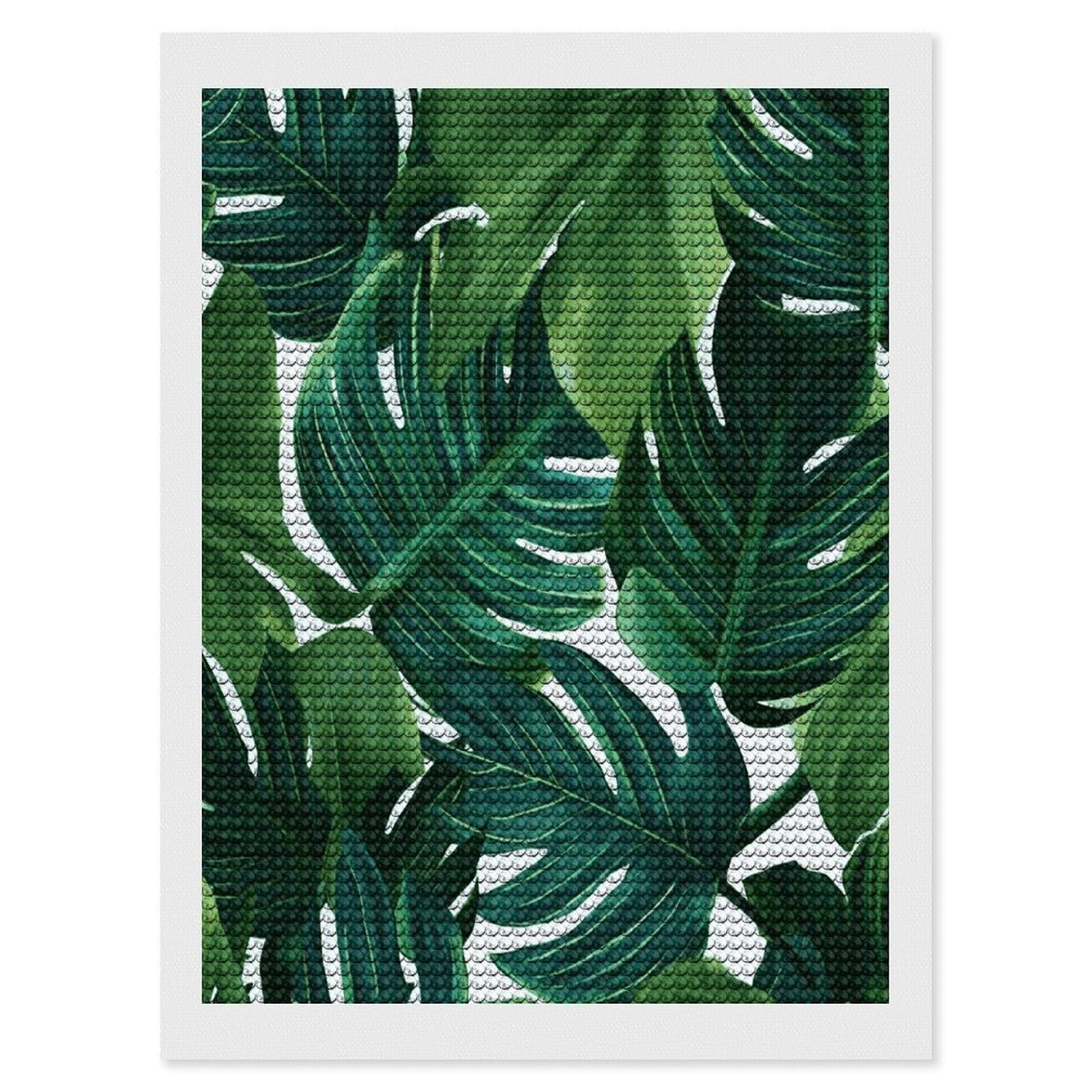 JTREHY Banana Leaves Diamond Art Kits Personalized DIY Round Diamond Painting Kits for Beginner Full Drill Diamonds Dots Paintings for Adults Gem Art Crafts Home Decor