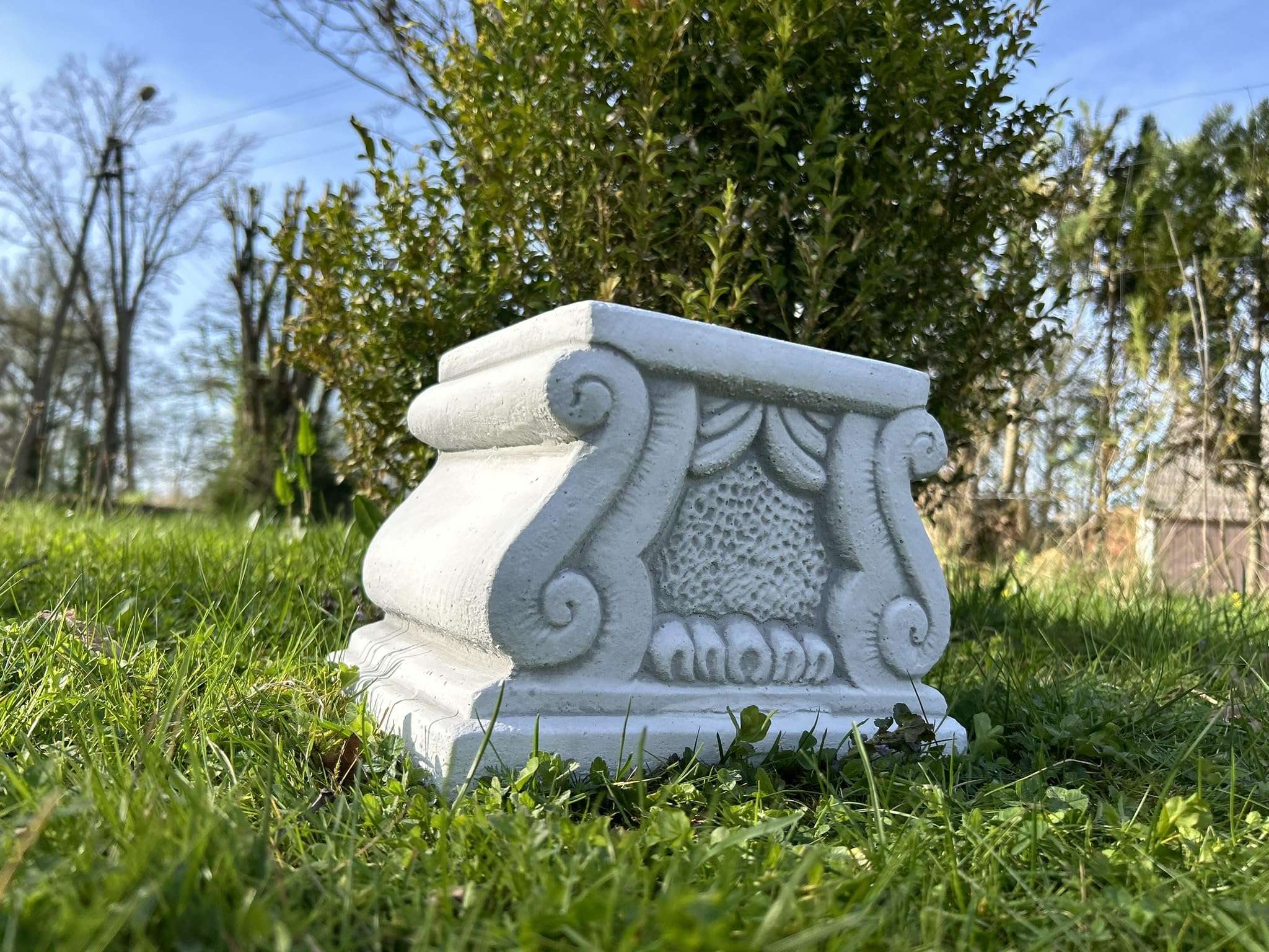 FABRIQ Säule 20 cm – 20 kg Massive Steinguss Säule – Wetterfest – Dekopodest & Blumensäule