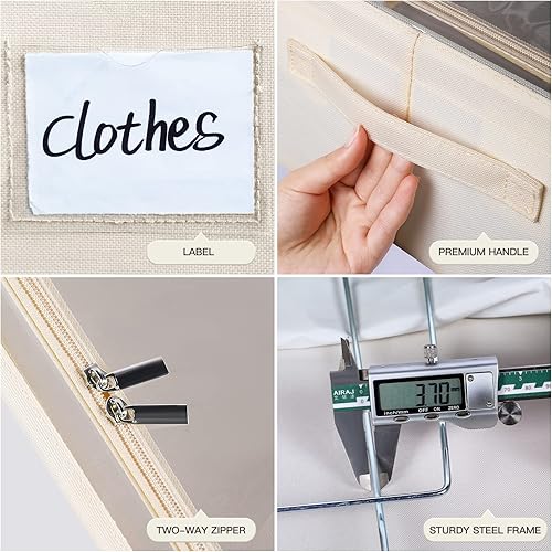 Miniatura 5 de Contenedores de almacenamiento debajo de la cama, caja de almacenamiento con marco de tela Oxford, contenedor resistente debajo de la cama,