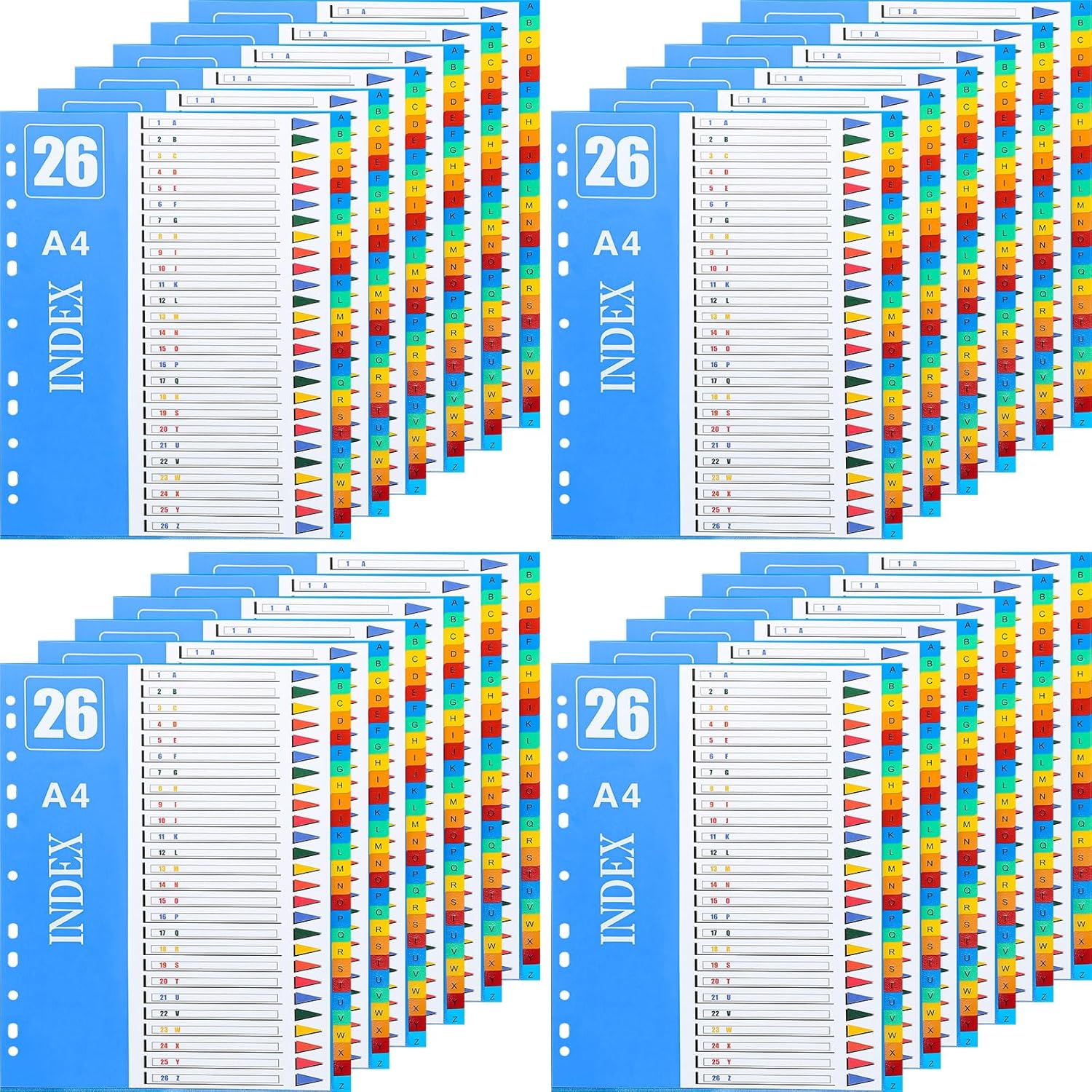 Yeaqee 24 Sets Plastic 3 Ring Binder Dividers with Tabs