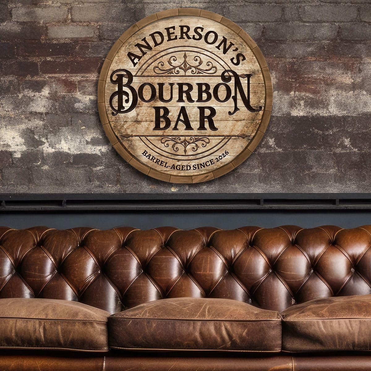 Custom Bourbon Bar Wooden Sign - Barrel-Aged Bar Decor Sign, Perfect for Man Caves