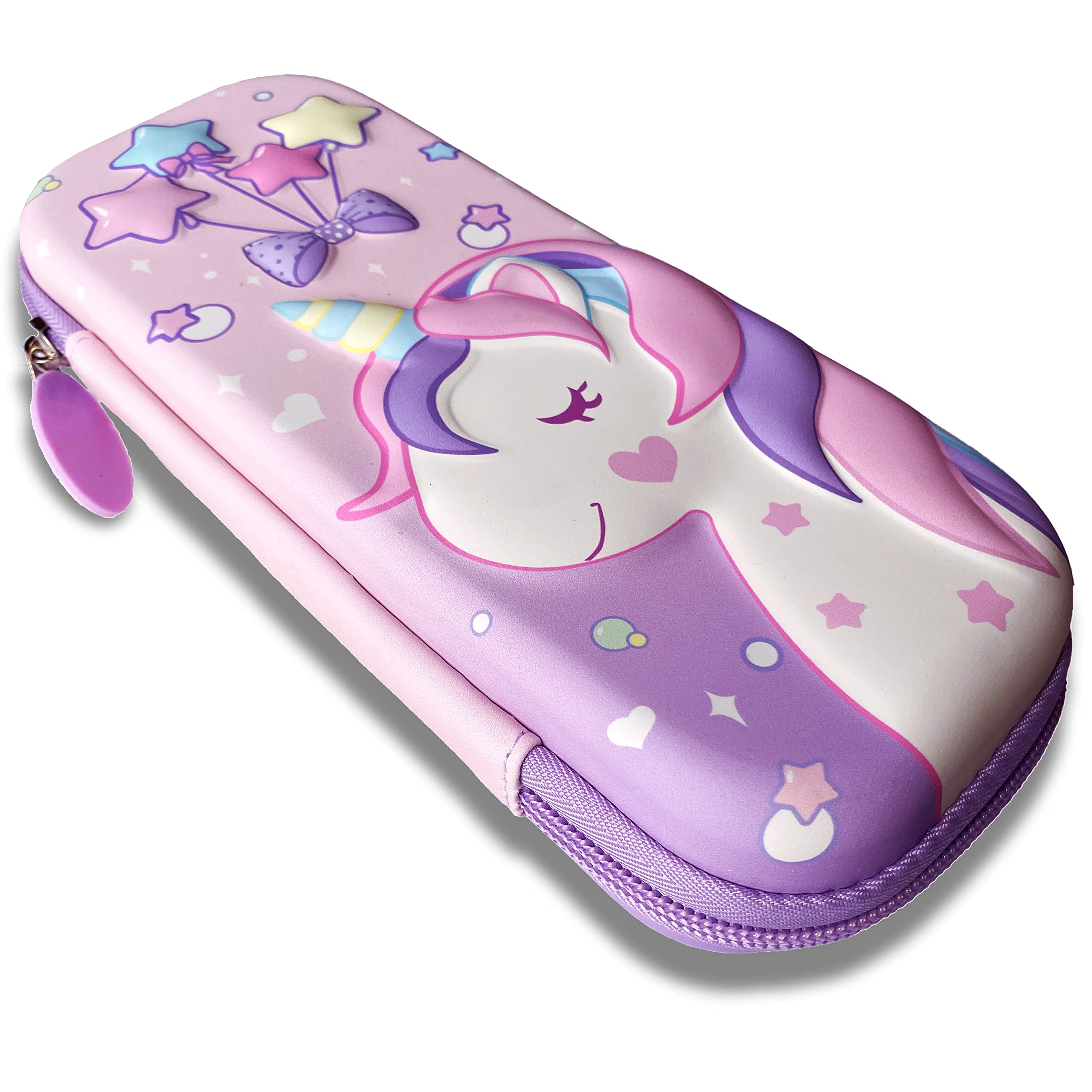 Estuche de Lápices de Unicornio 3D, Niña Rosa Gran Capacidad Bolsa de Lápiz (S)