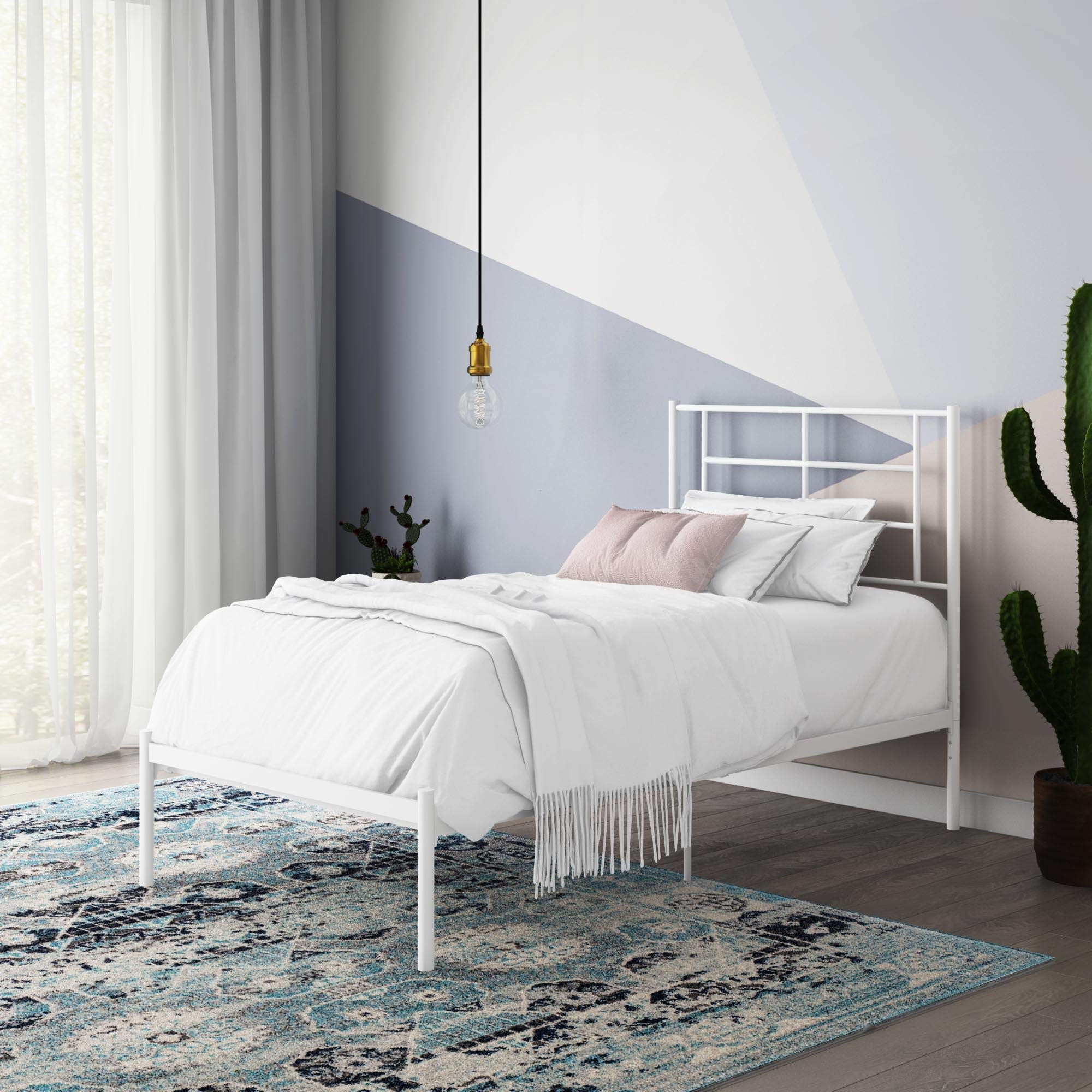 Dorel Jensen Single Metal Bed Frame - White - Small
