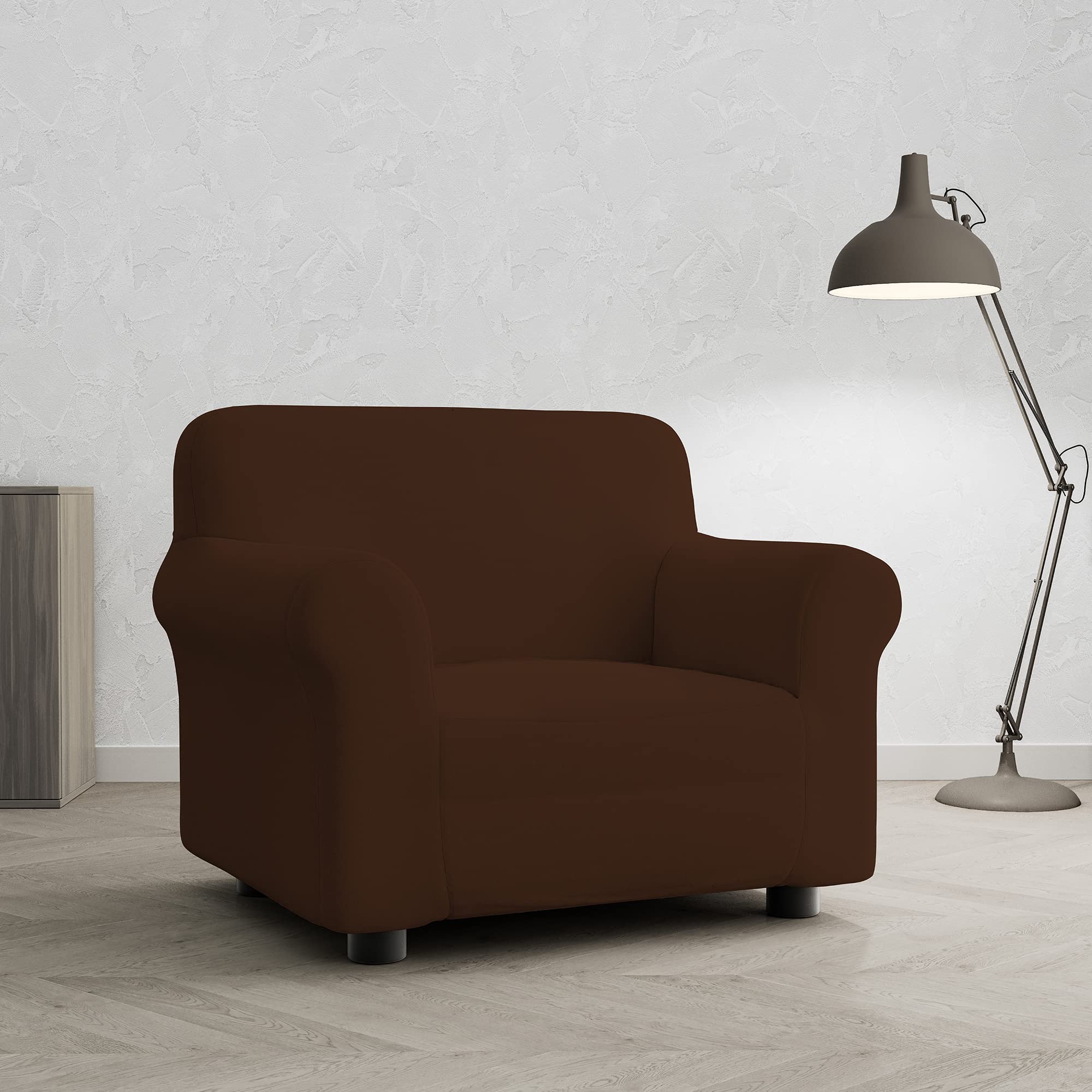 Italian Bed Linen Più Bello bielastic Sofa cover Brown, 1 place, Polyester, 1 Seat - Image 2