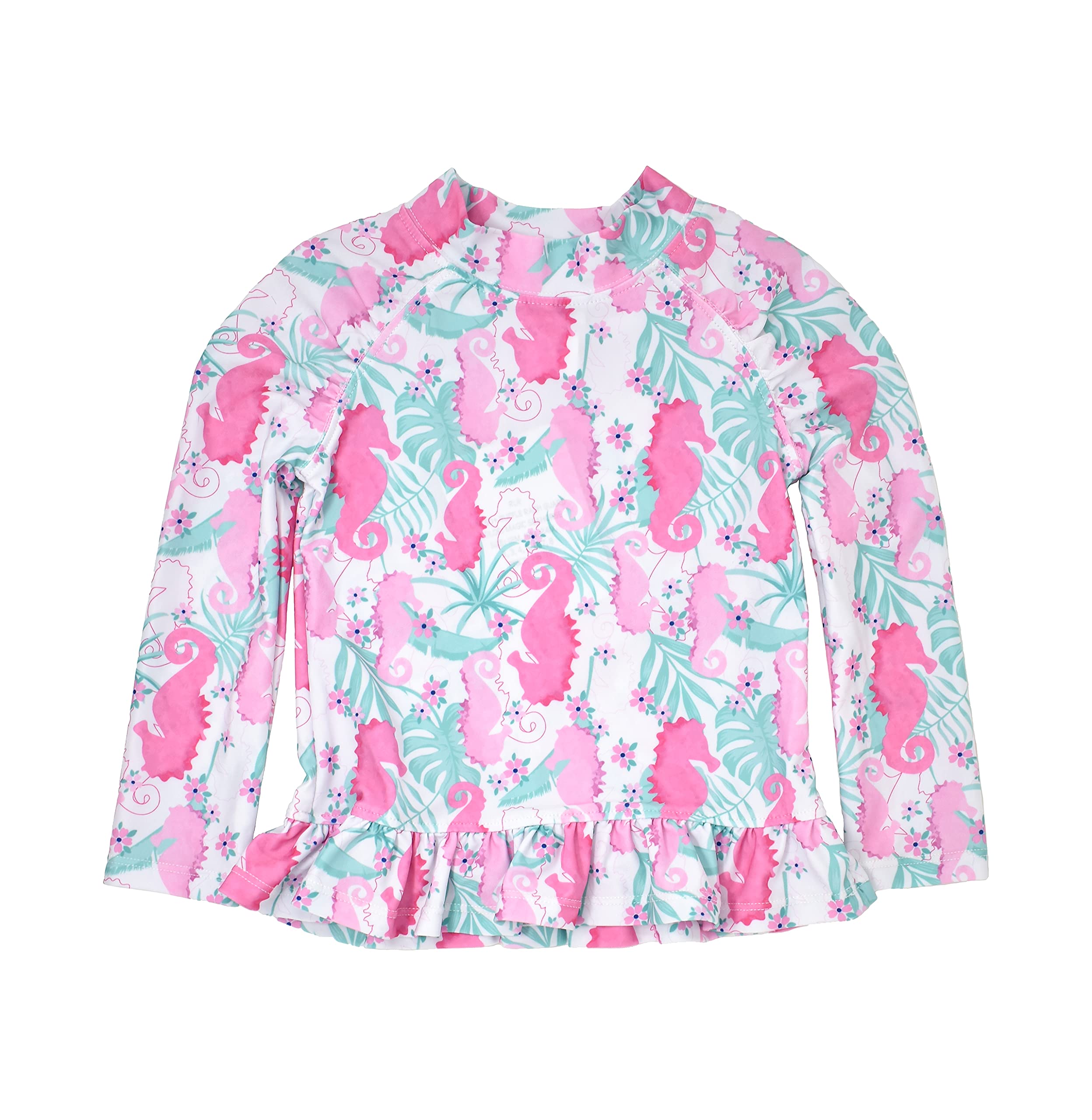Flap Happy Girls' UPF 50+ Ruffle Rash Guard