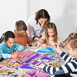 Gatherfun Princess Party Giant Coloring Poster - 31.5 x 72 Inches - Versatile Classroom Wall Decor & Birthday Activity - Princess Poster or Table Cover for School Parties & Special Events