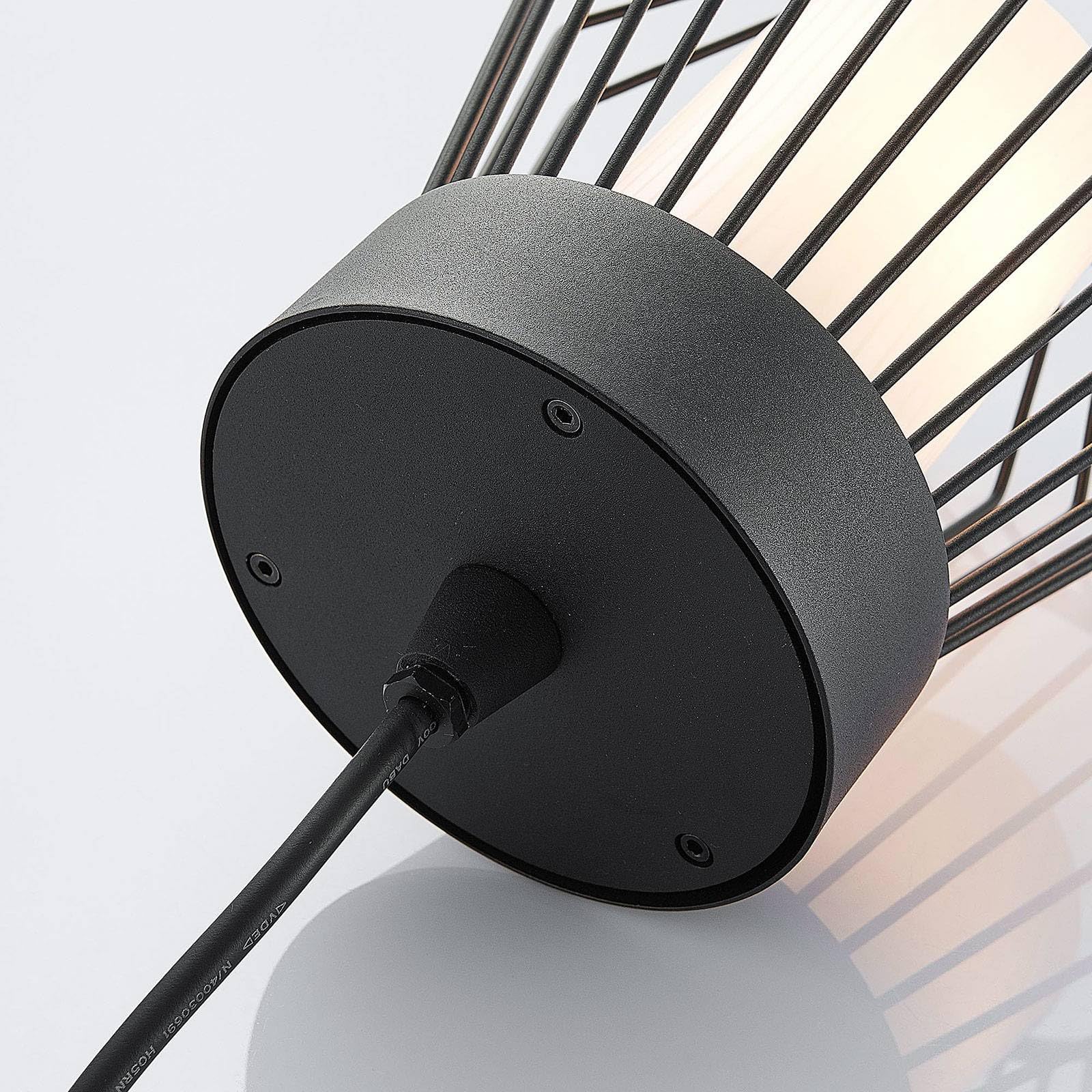 Lindby lámpara colgante de exterior en blanco, negro, luminaria suspendida | ip44 protección contra salpicaduras, e27, vintage para terraza, balcón
