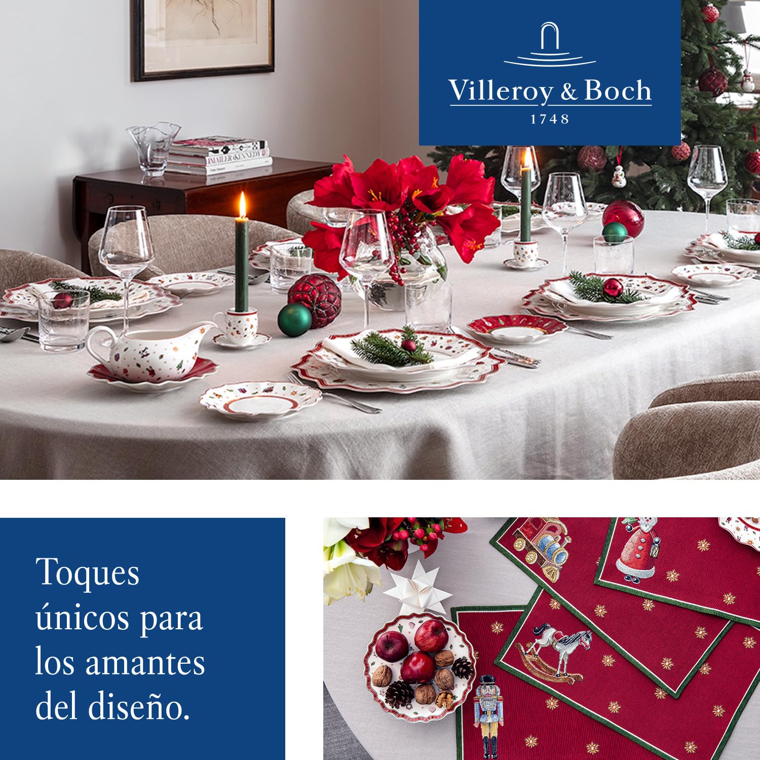 Villeroy & Boch Toy's Delight Assiette de présentation, 35 cm, Porcelaine Premium, Blanc/Rouge