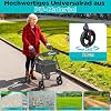 Rollator Faltbar und Leicht mit Sitz Leichtgewicht-Reiserollator aus StahlRollator Schmal für WohnungGehhilfe für Senioren mit Aufbewahrungsta5-Fach Höhenverstellbar150kg Gewichtskapazität