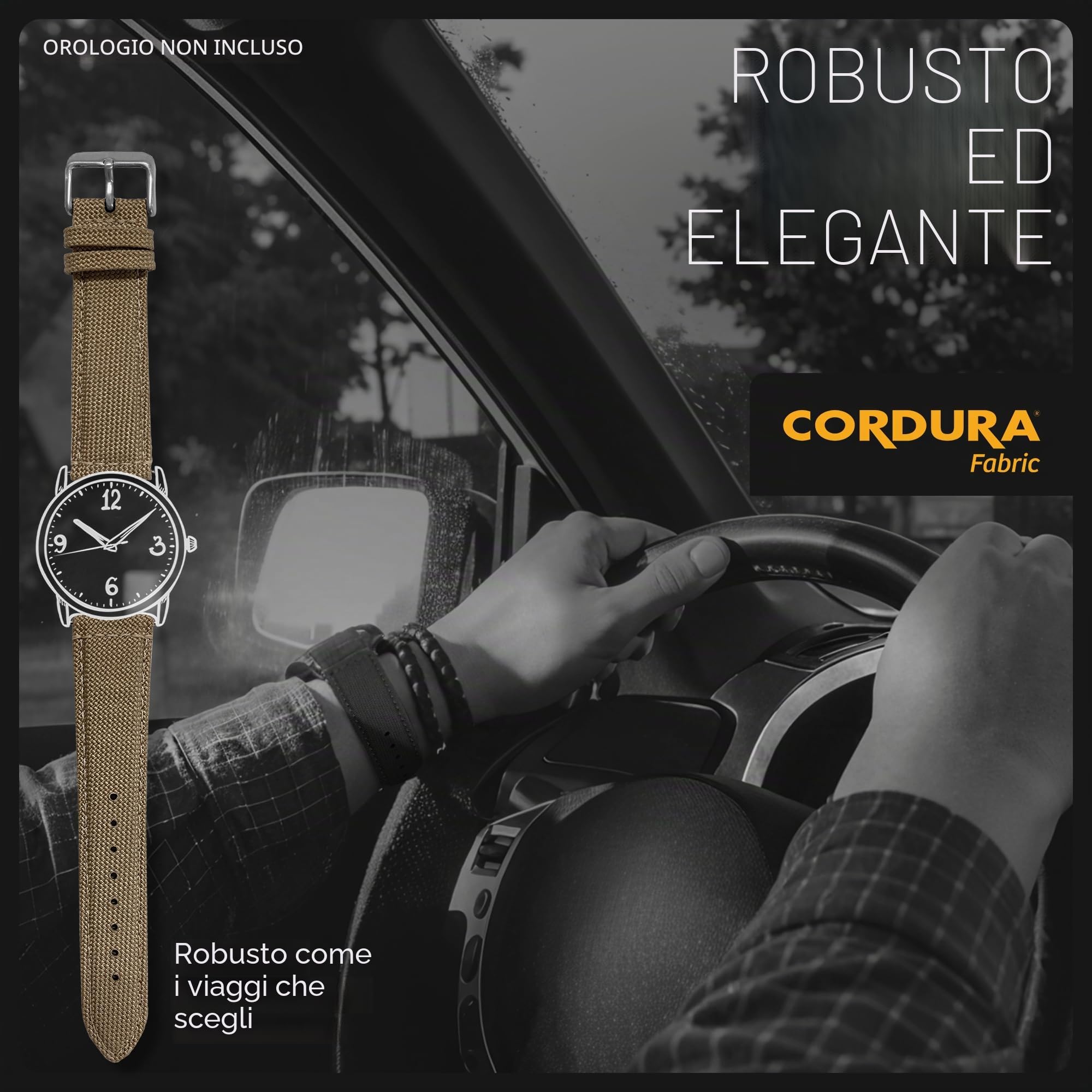 Cinturino per orologio in tessuto Cordura Alpine, cinturino di ricambio a sgancio rapido, rivestimento posteriore impermeabile, cinturino in pelle per donne e uomini, compatibile con cinturini