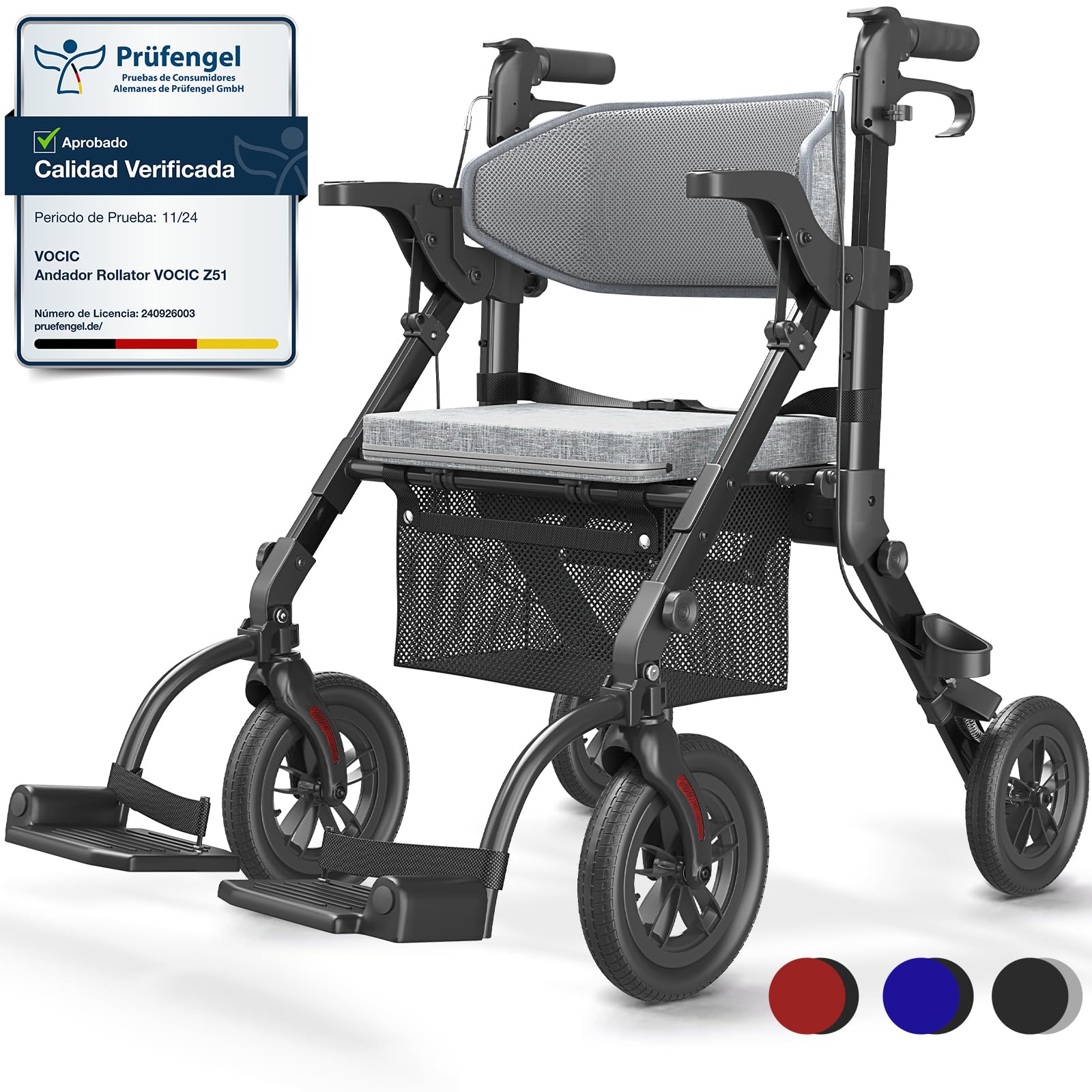 VOCIC Andador 2 en 1 Andadore para anciano mayores con asiento